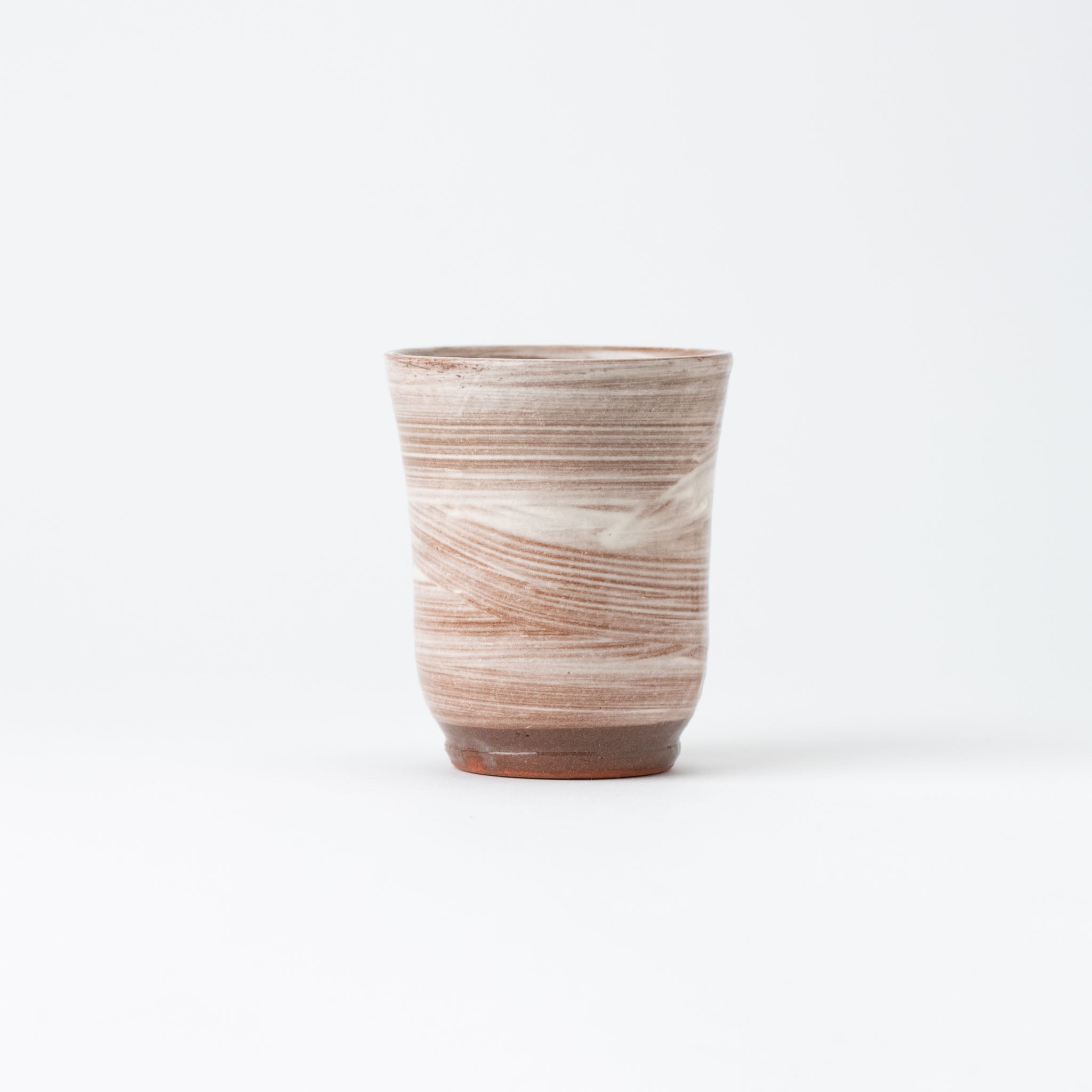 White & Brown Cocoon Long Yunomi Teacup