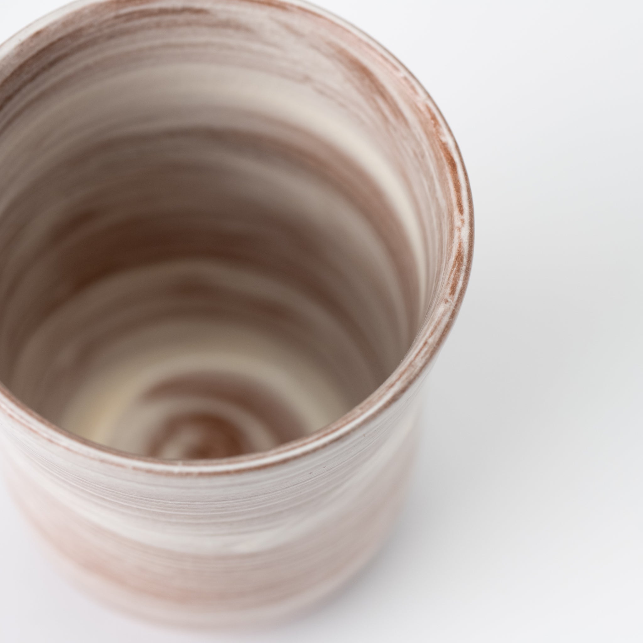 White & Brown Cocoon Long Yunomi Teacup