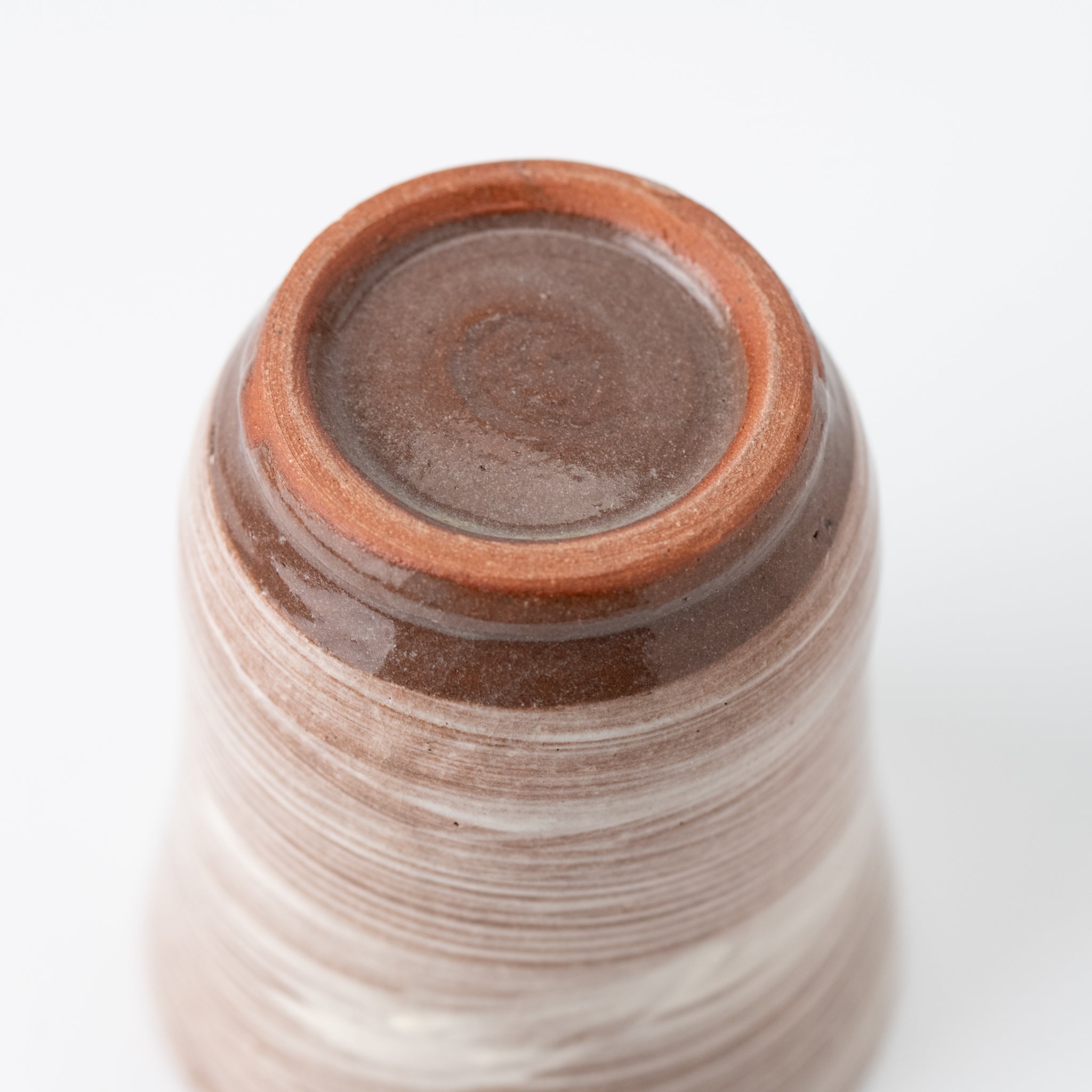 White & Brown Cocoon Long Yunomi Teacup