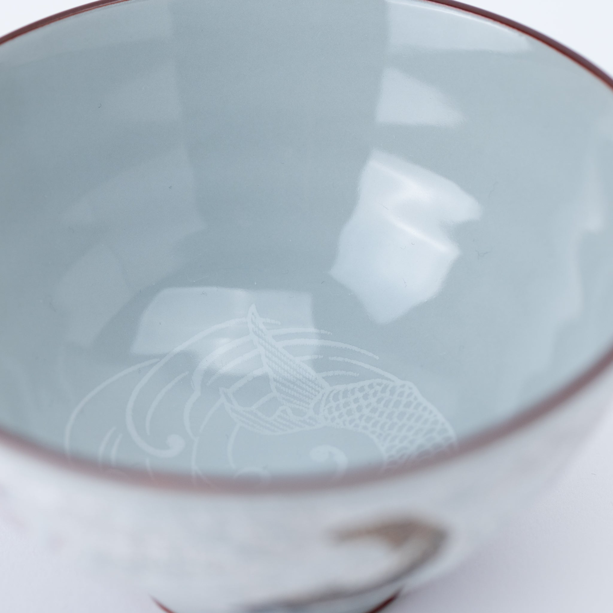 Purple and Brown Japanese Koi Rice Bowl