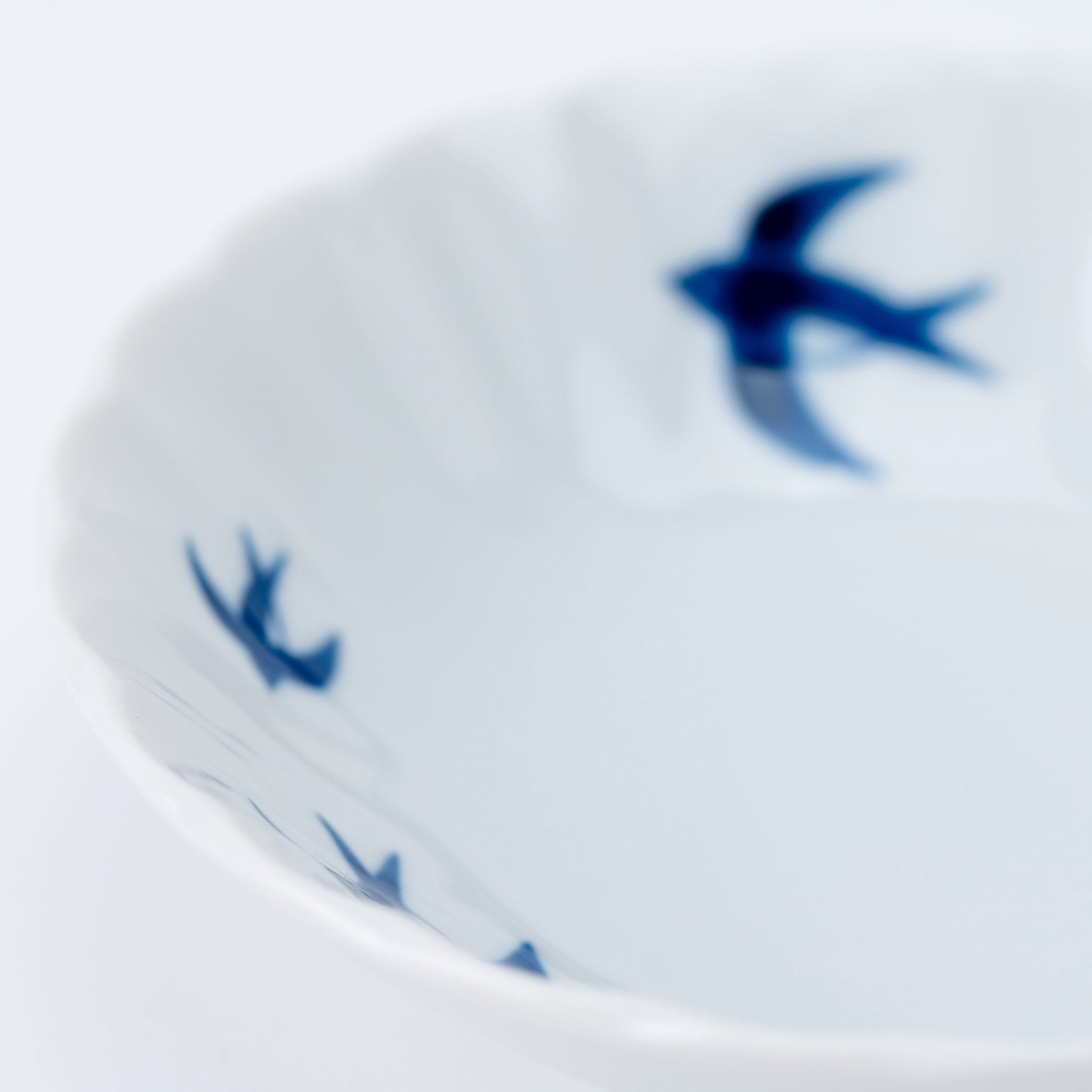 Swallow Motif Scallop Bowl