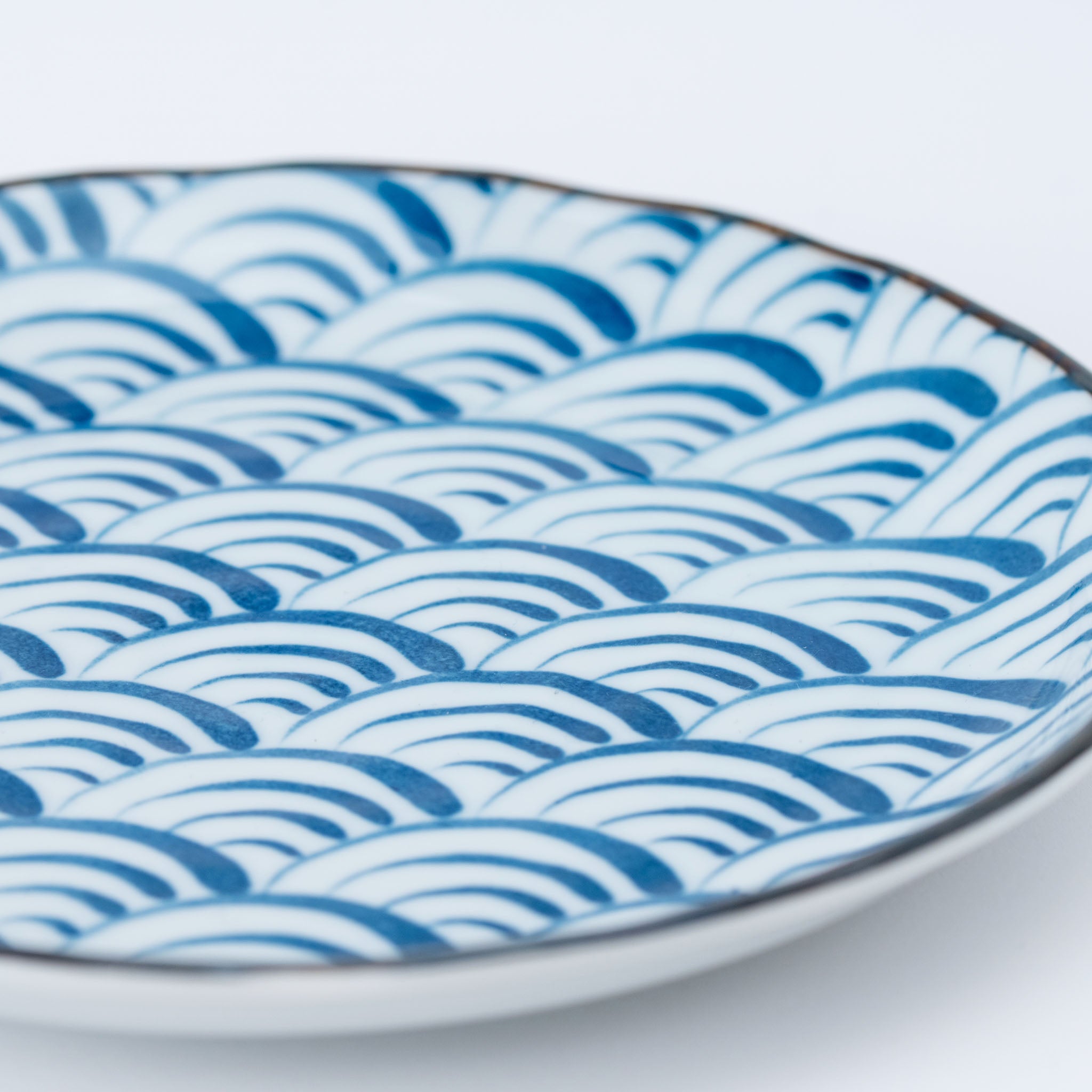 Seigaiha Blue Porcelain Plate