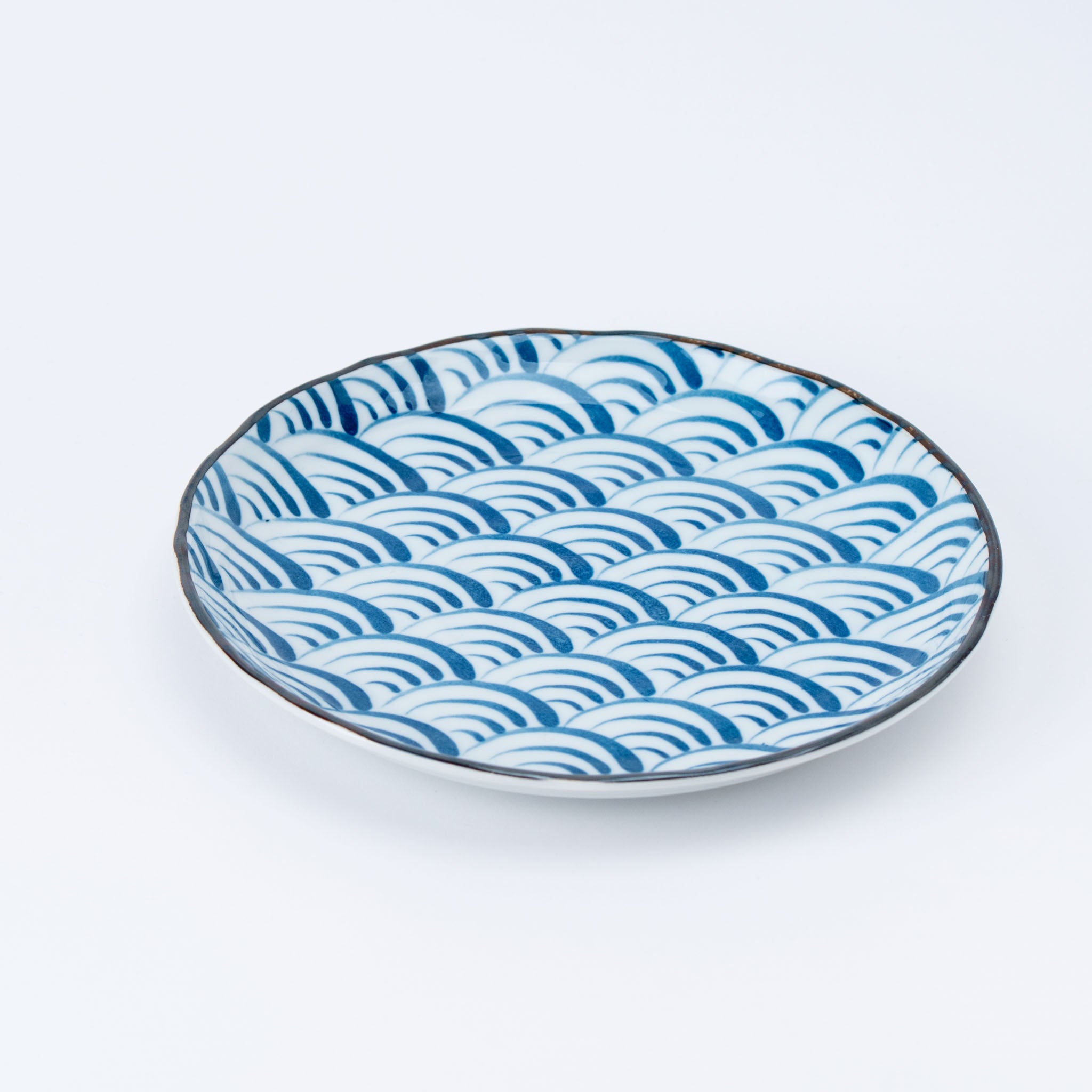 Seigaiha Blue Porcelain Plate