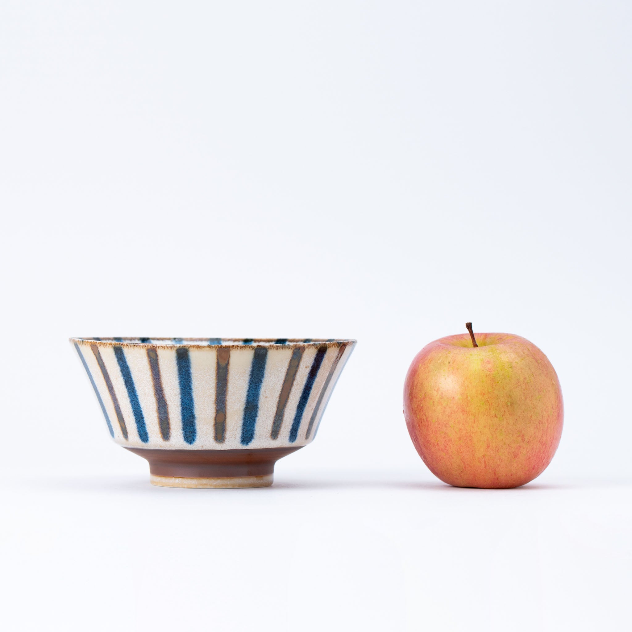 Simple Blue and Brown Stripe Donburi Bowl