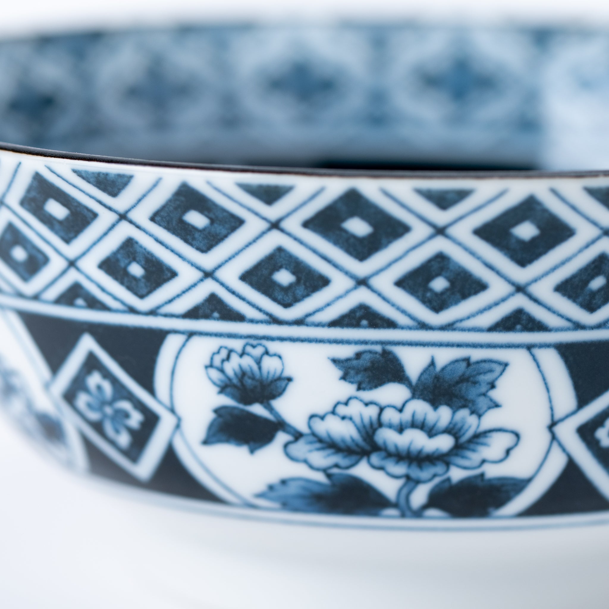 Japanese Blue Classic Pattern Donburi Bowl