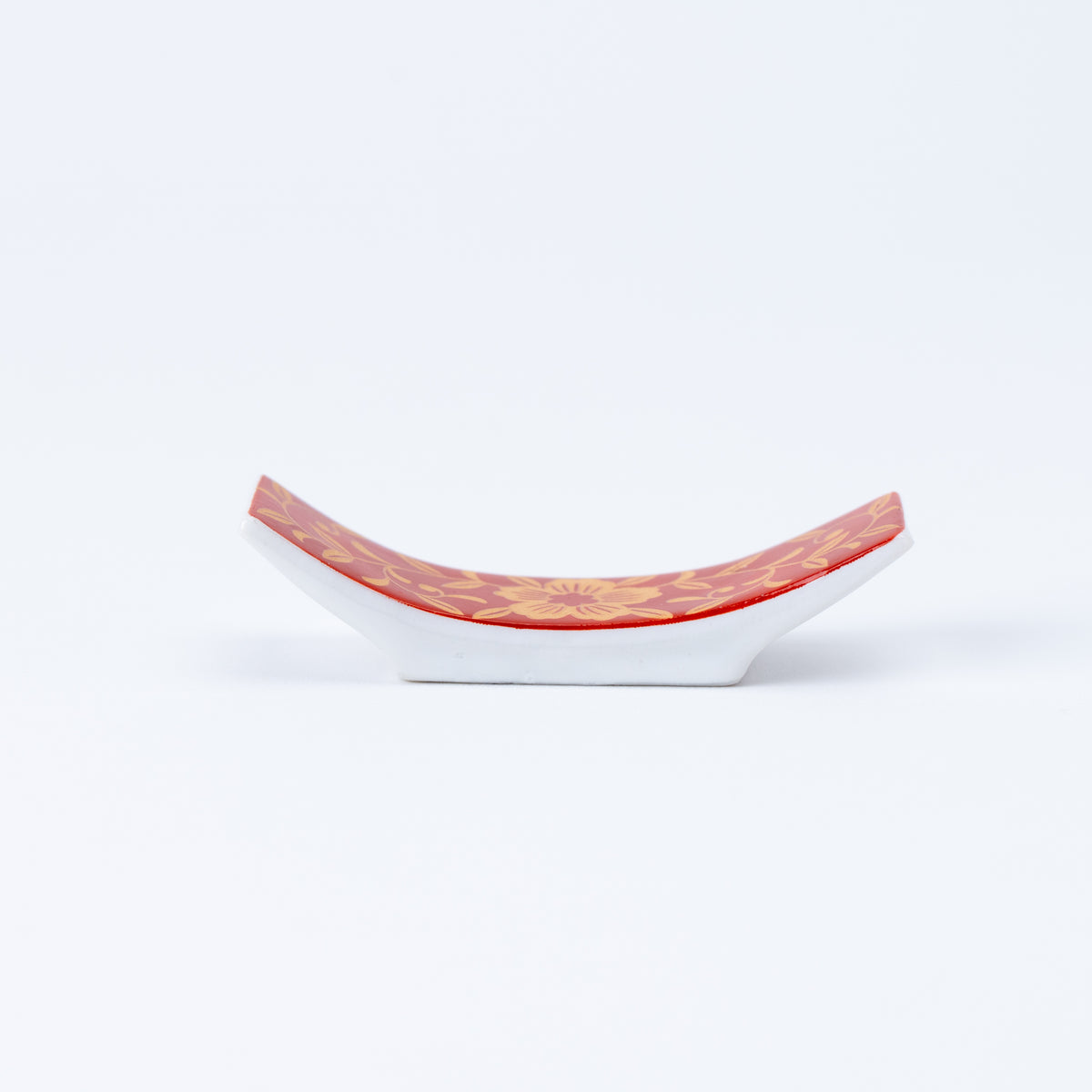 Elegant Red & Gold Floral Chopstick Rest