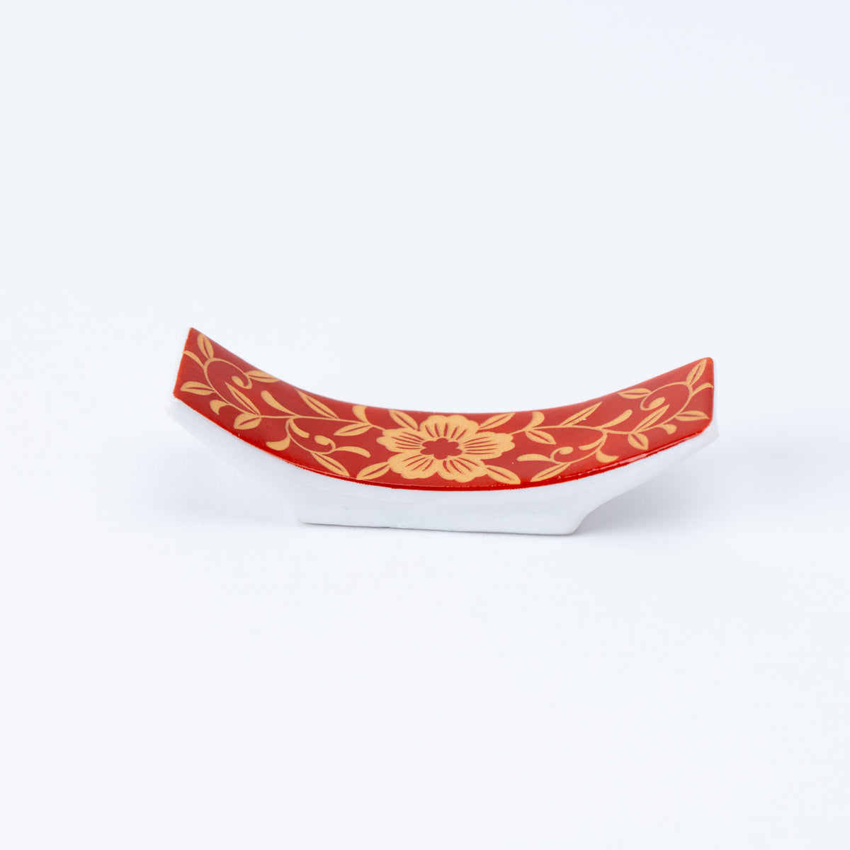 Elegant Red & Gold Floral Chopstick Rest