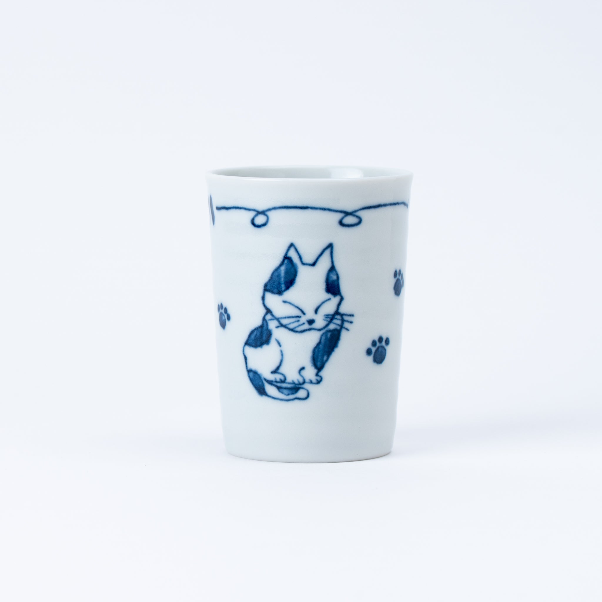 Blue Cat and Paws Yunomi Teacup