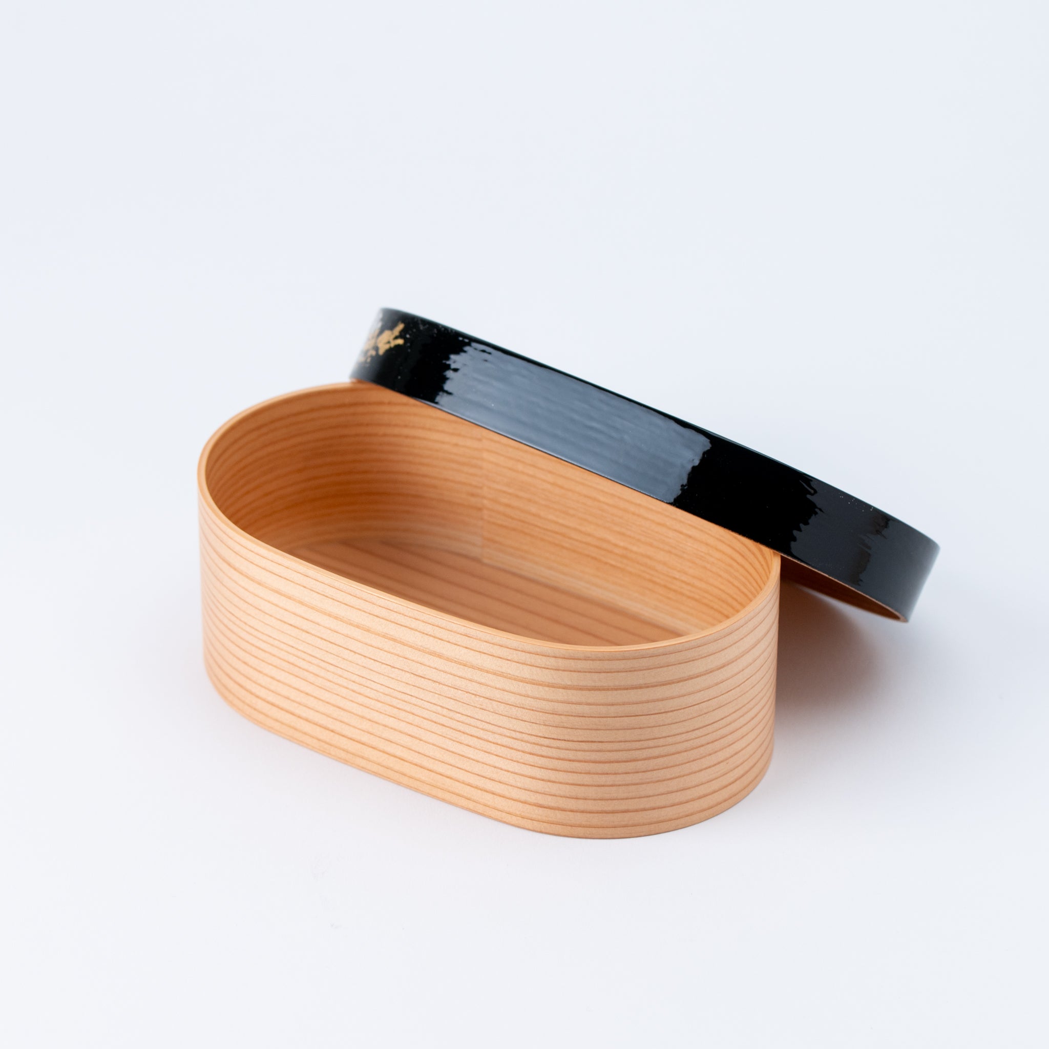 Lacquered Black Magewappa Bento Box
