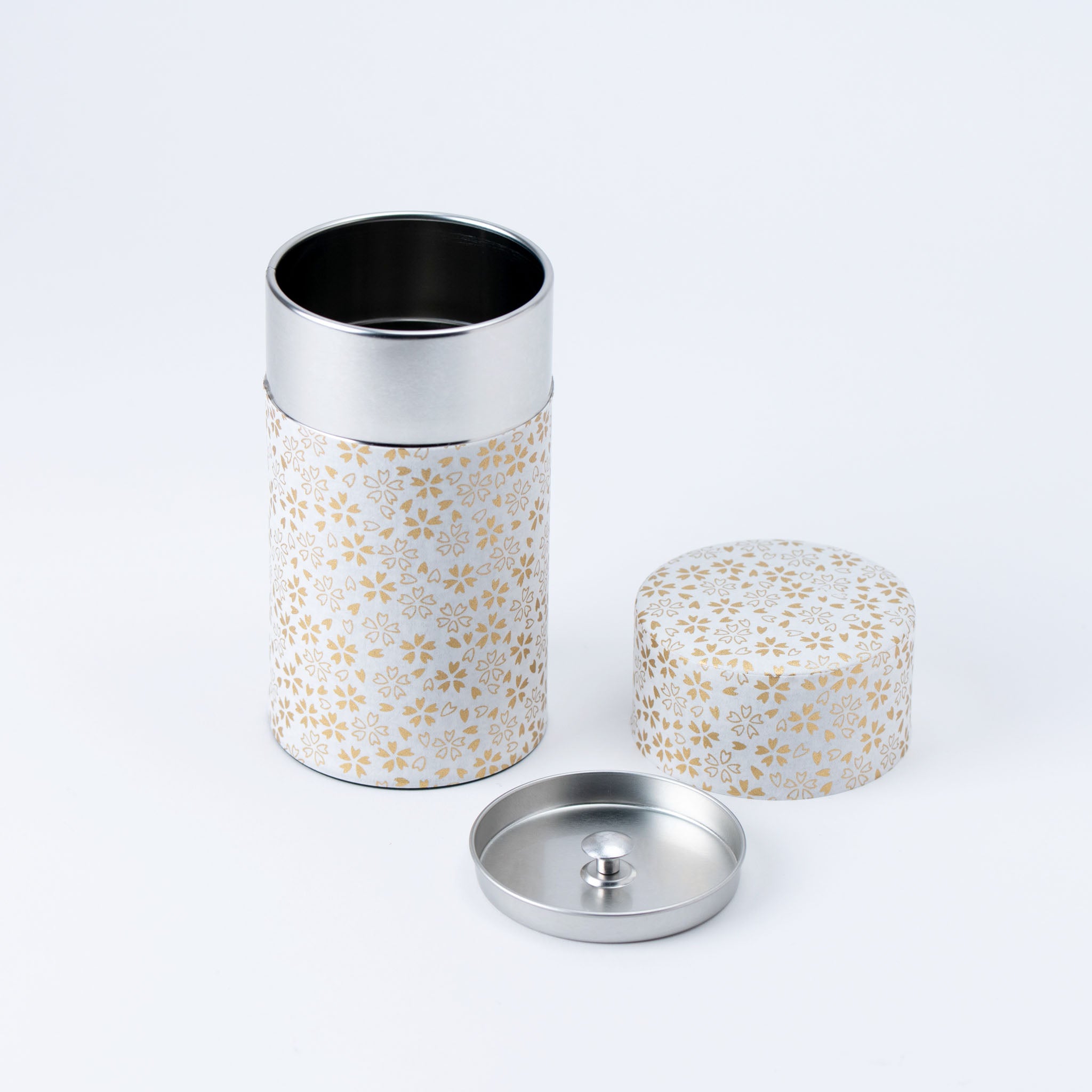 White Blossom Washi Tea Canister