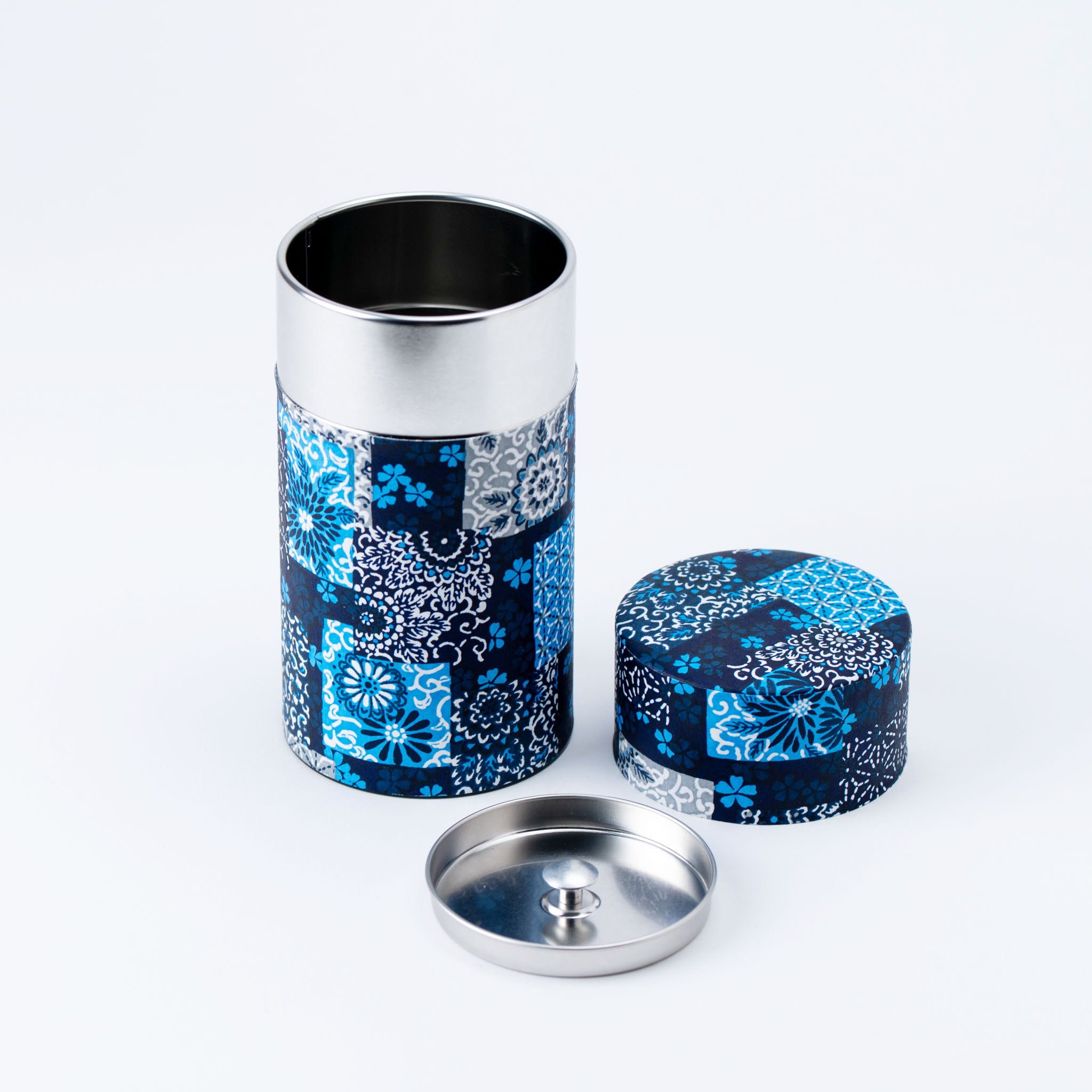 Japan Blue Pattern Washi Tea Canister