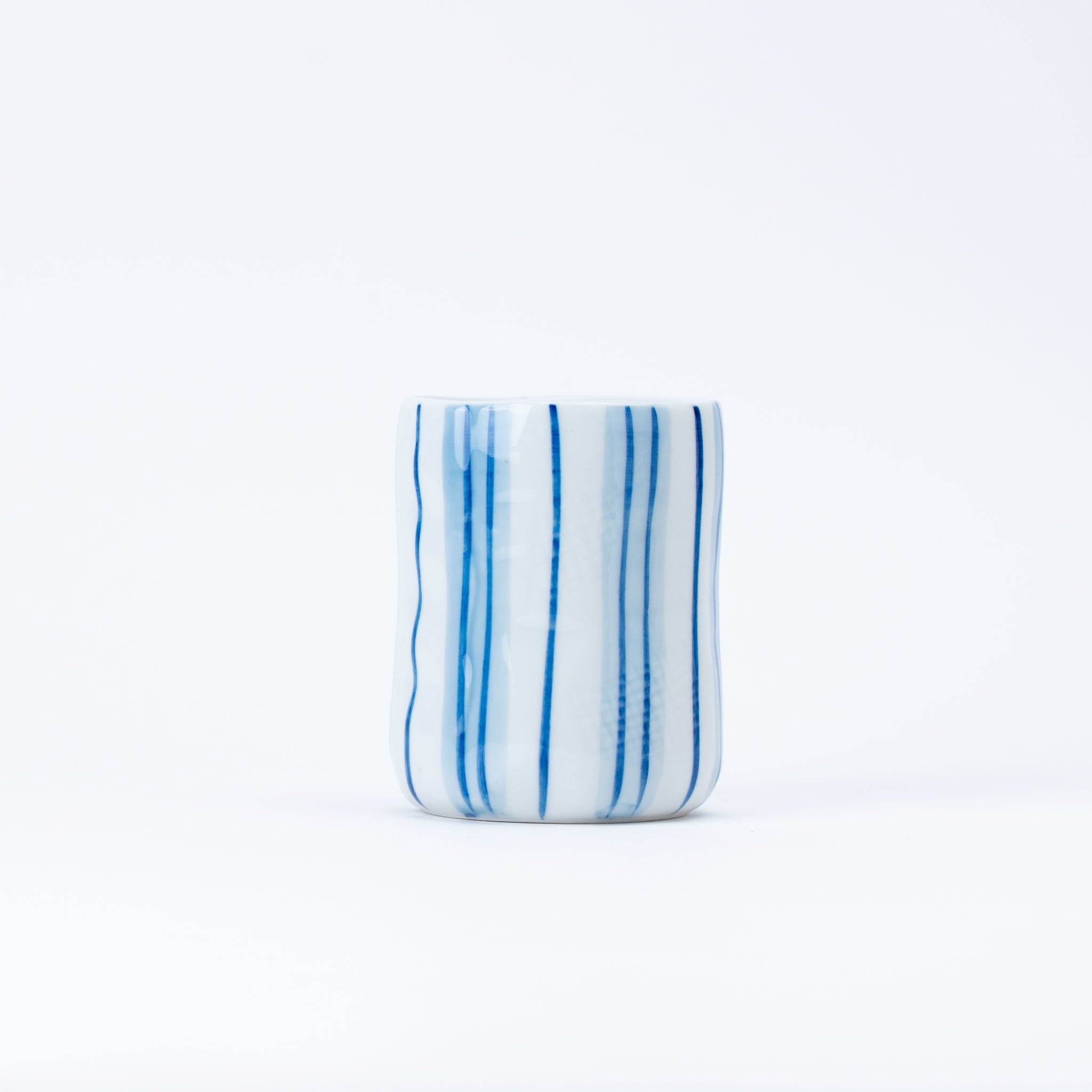 Blue Vertical Lines Yunomi Teacup