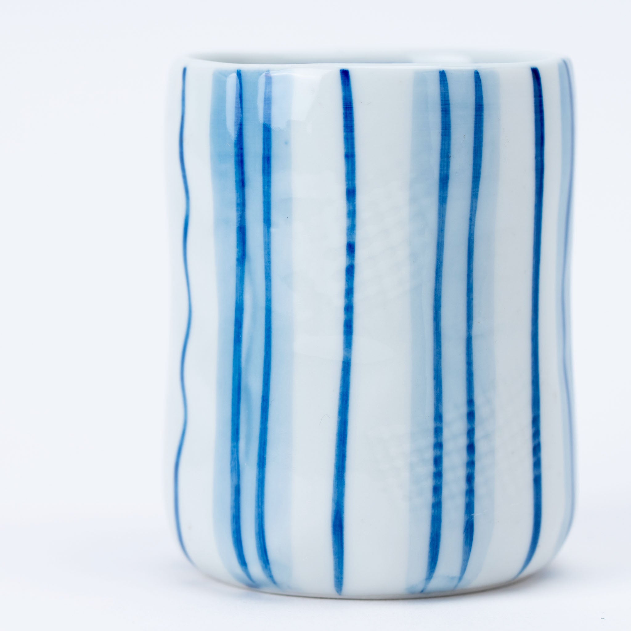 Blue Vertical Lines Yunomi Teacup