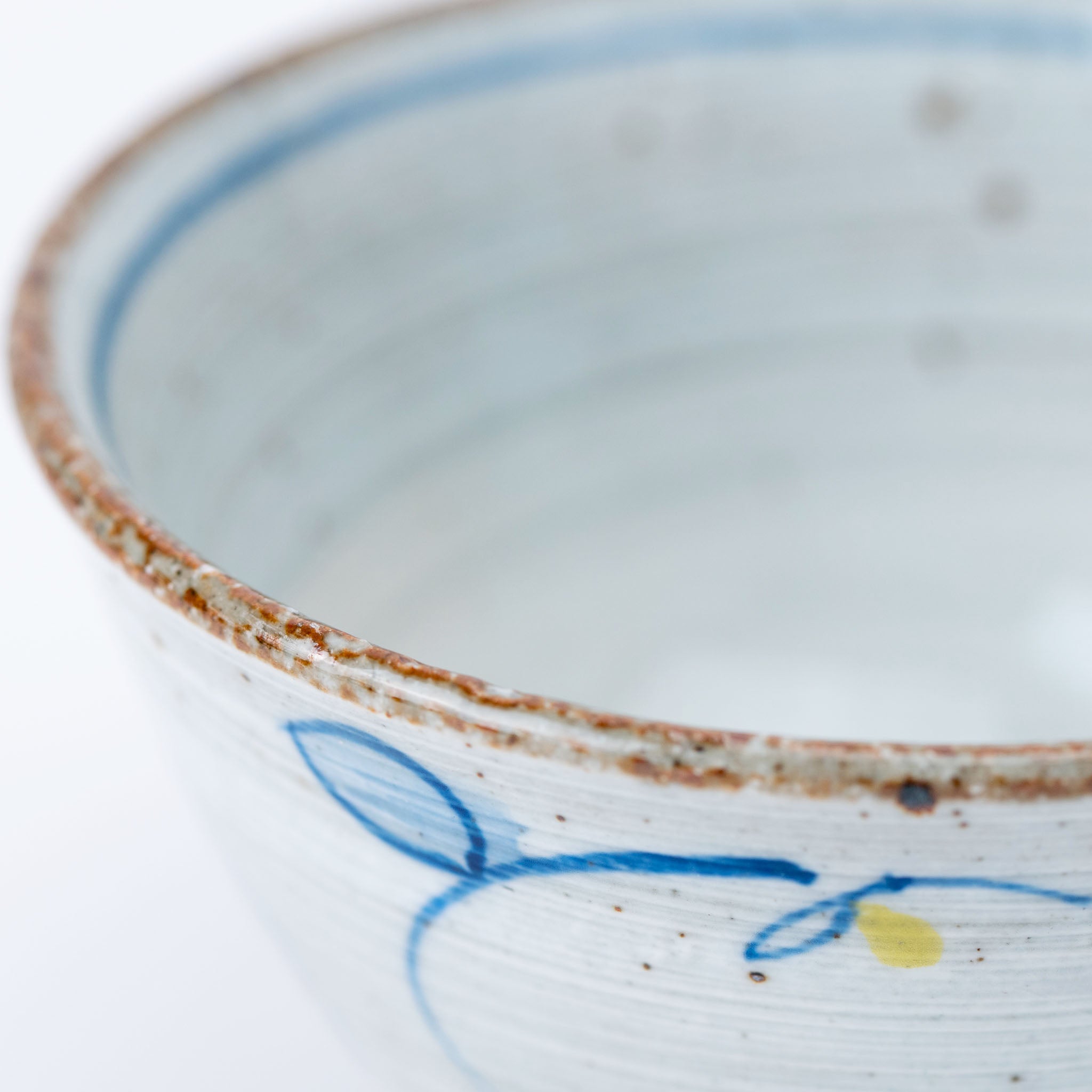 Hand-Painted Blue & Yellow Rice Bowl