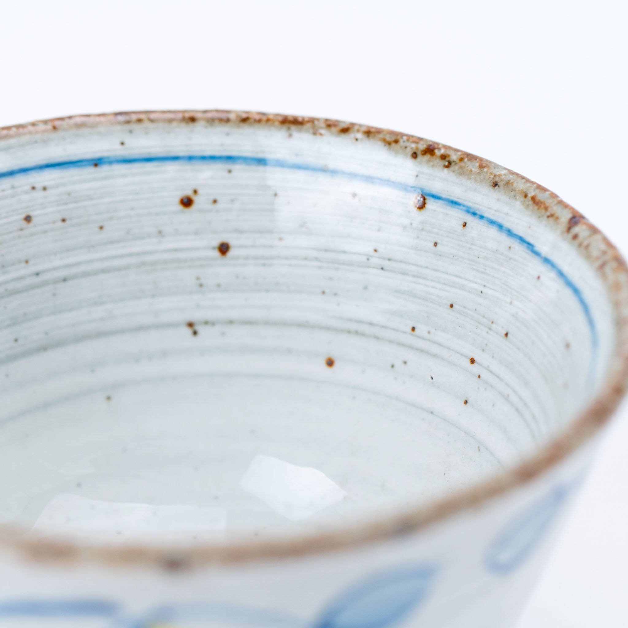 Hand-Painted Blue & Yellow Rice Bowl