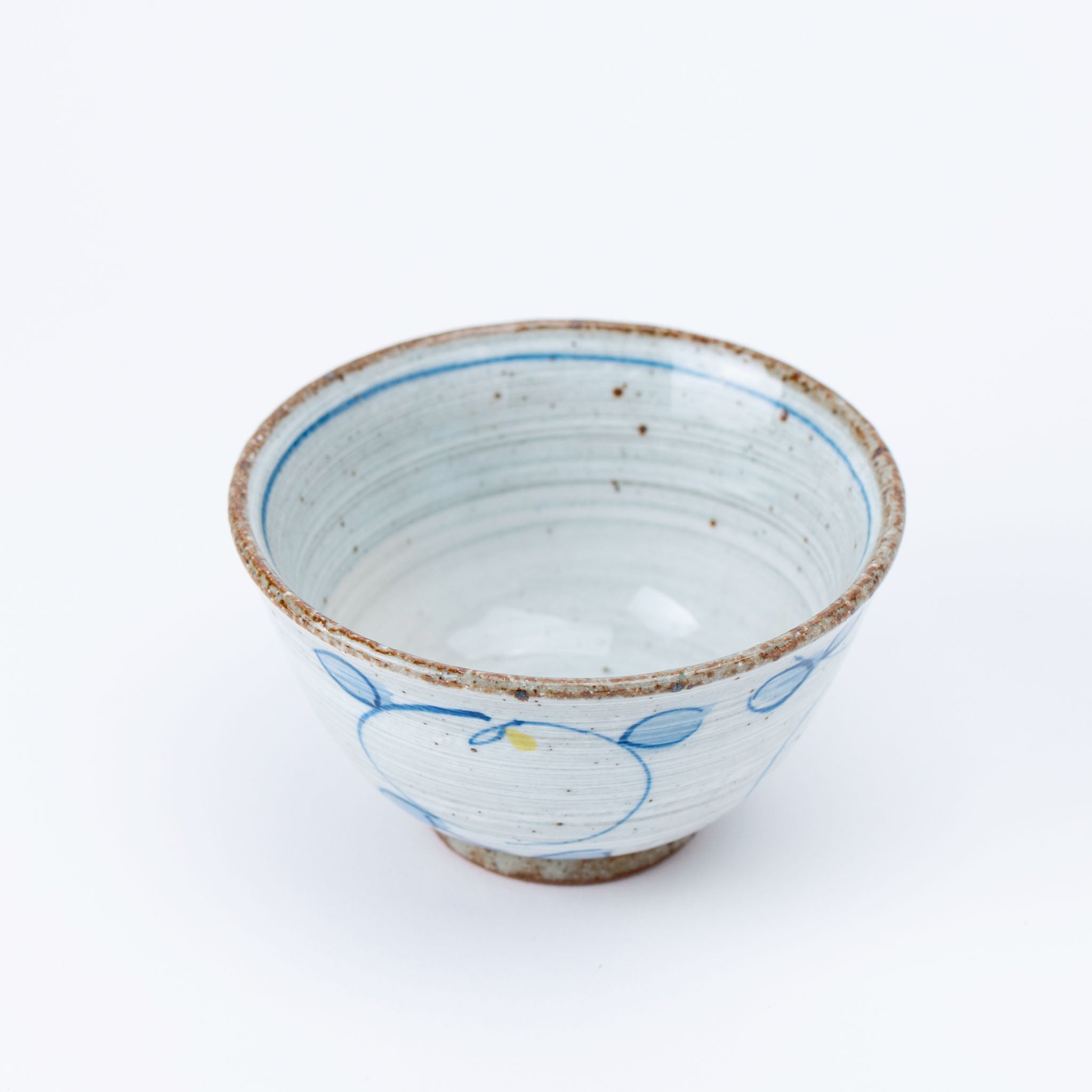 Hand-Painted Blue & Yellow Rice Bowl
