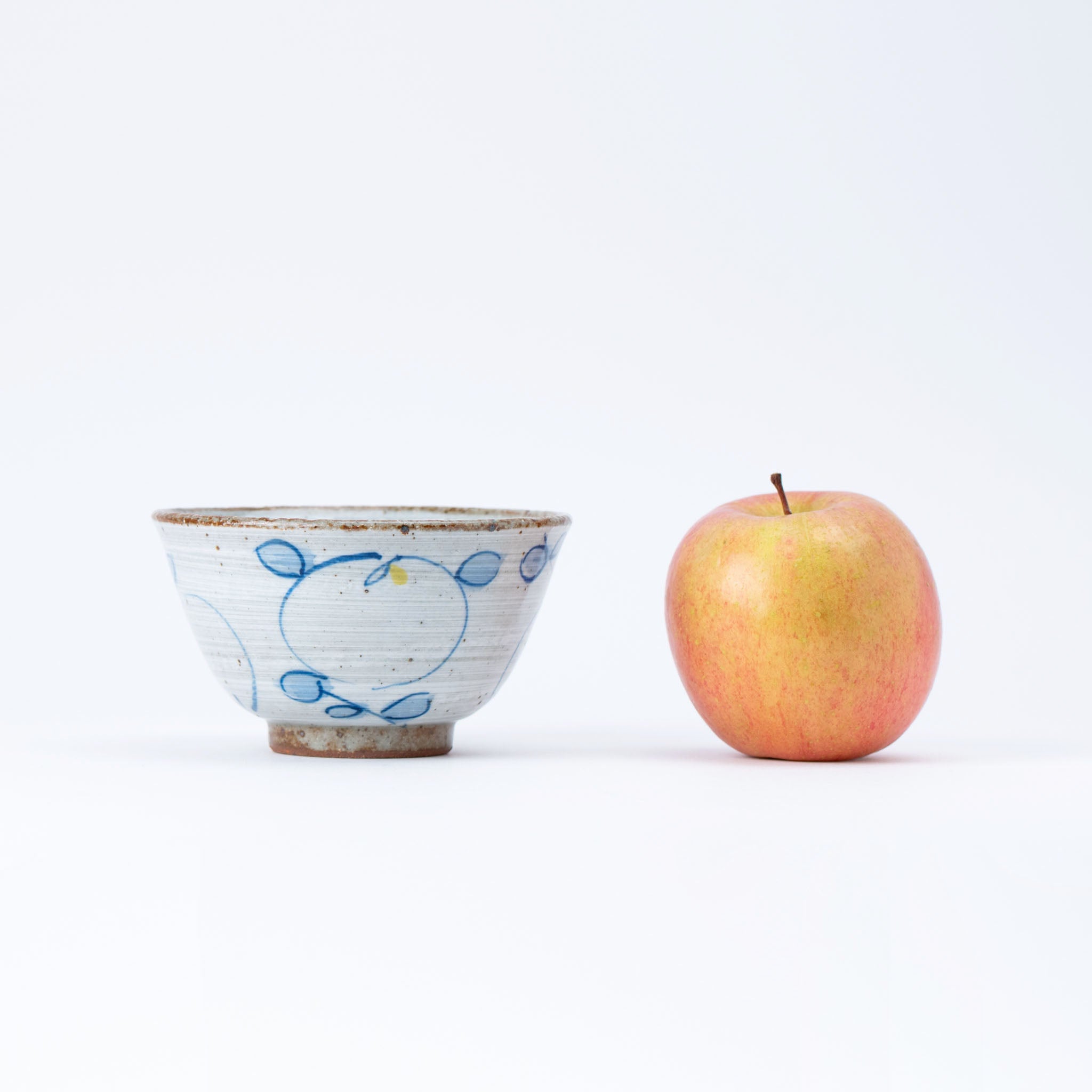 Hand-Painted Blue & Yellow Rice Bowl