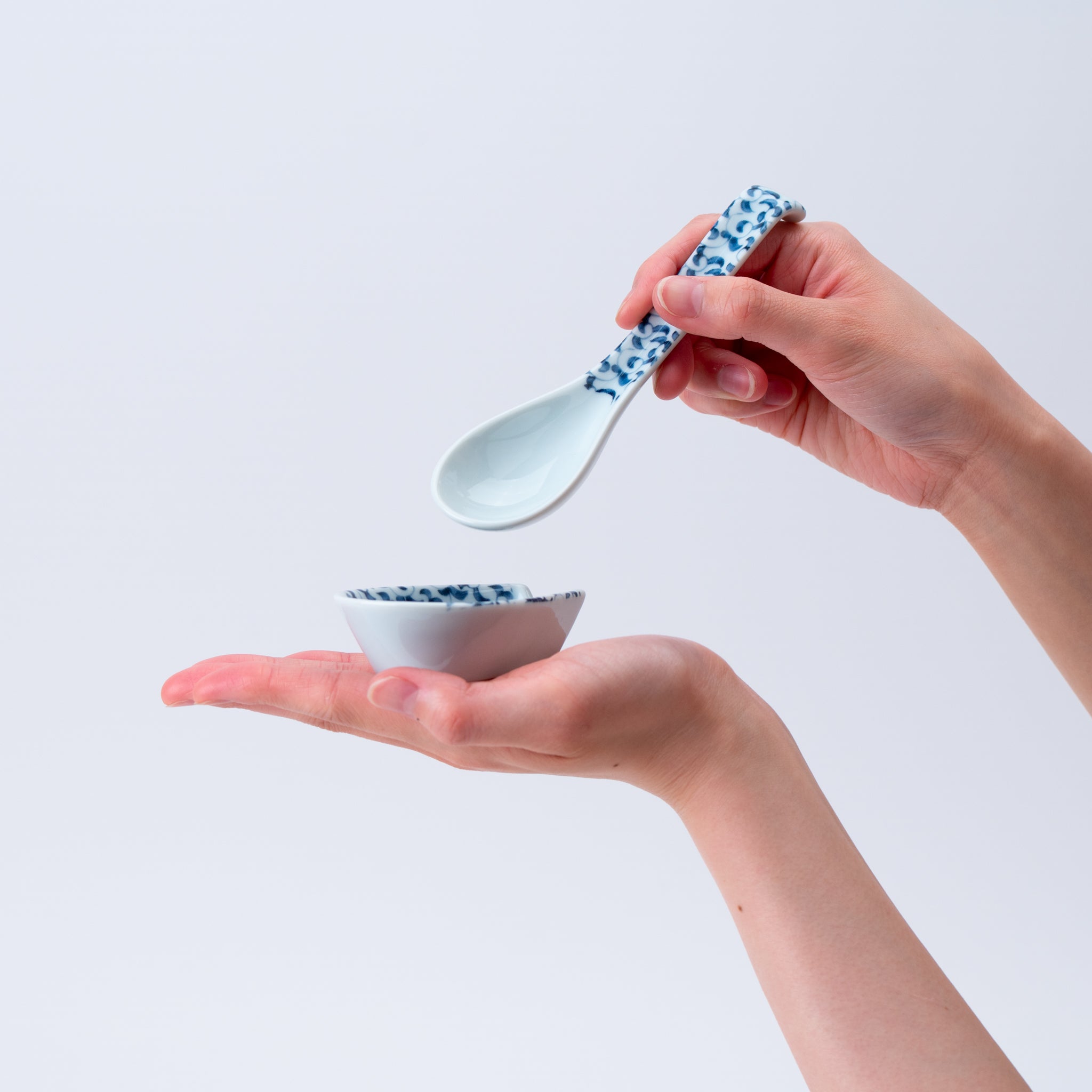 Renge Spoon & Tray Set - Blue Patterns