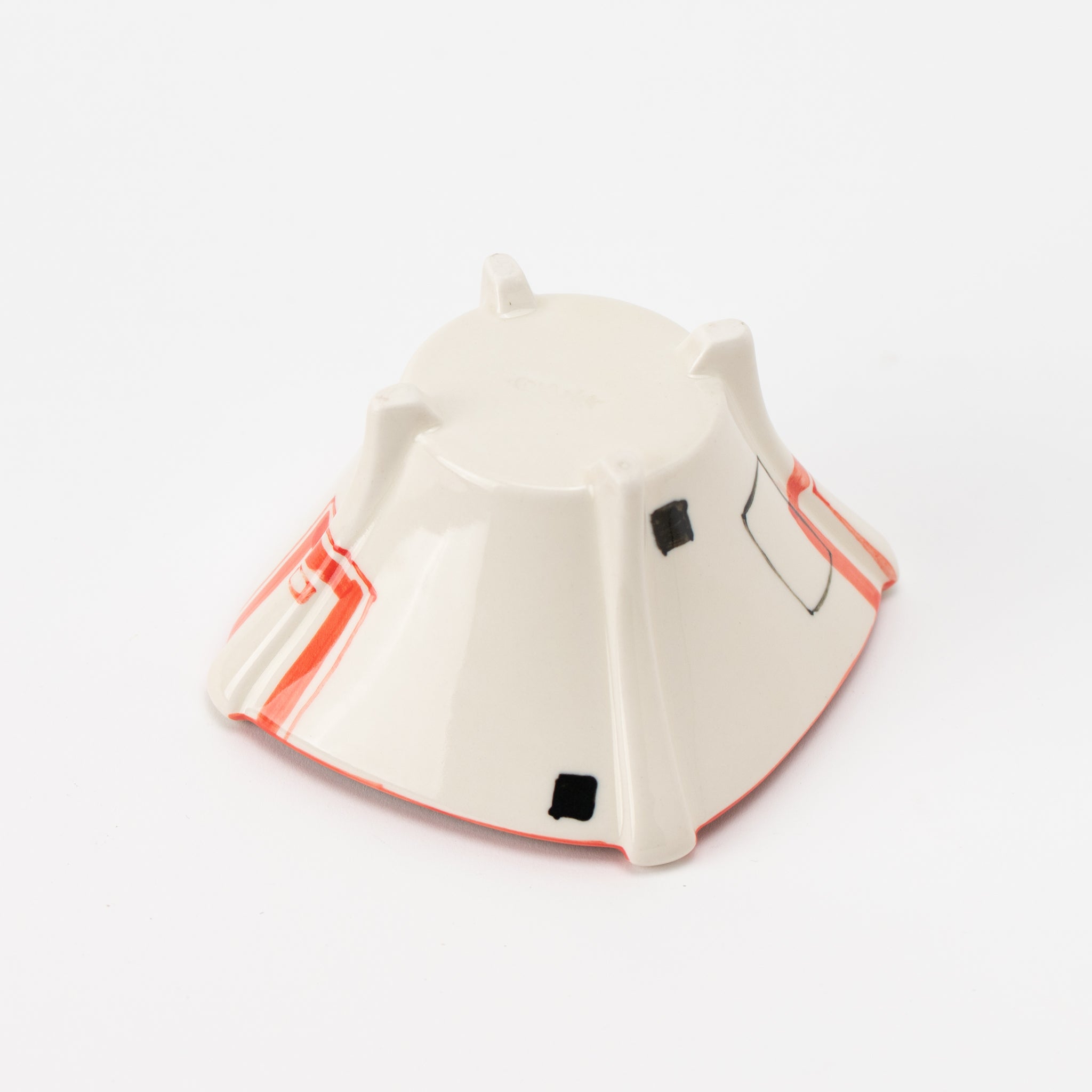 Geometric Pattern Four-Legged Small Bowl