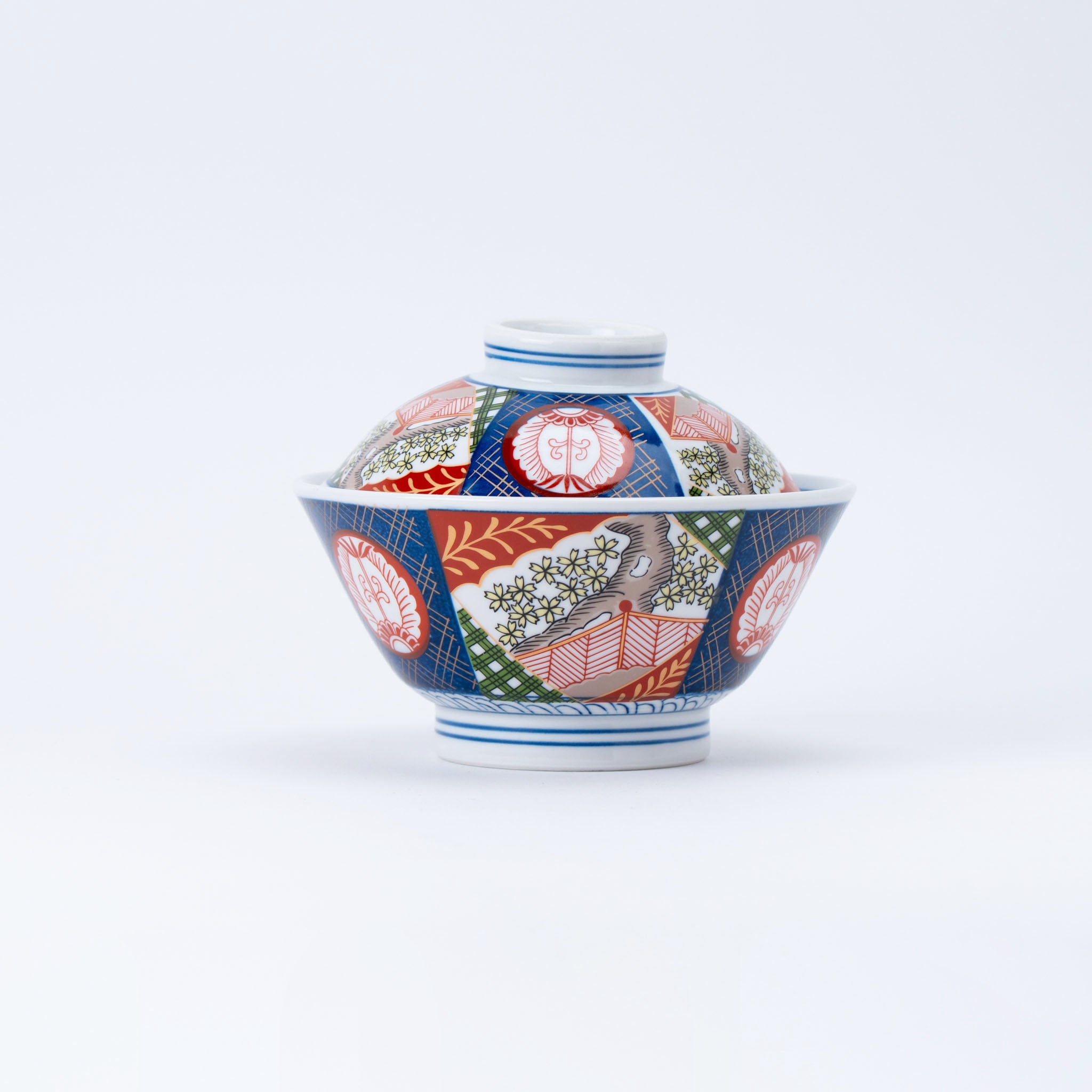 Traditional Red and Blue Motifs Bowl