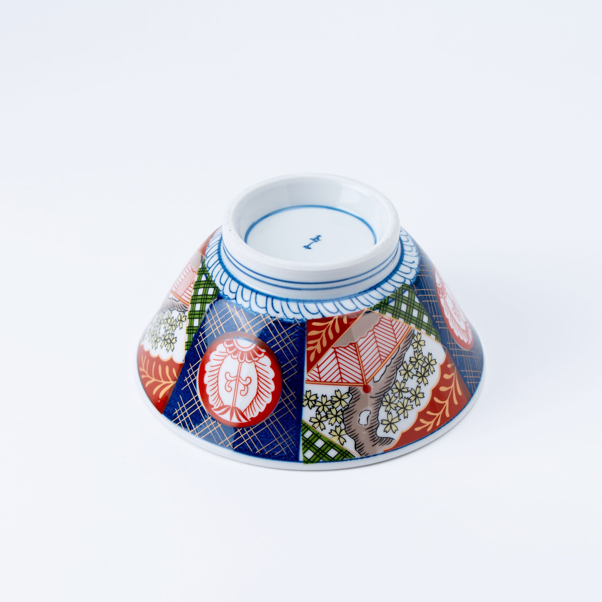 Traditional Red and Blue Motifs Bowl