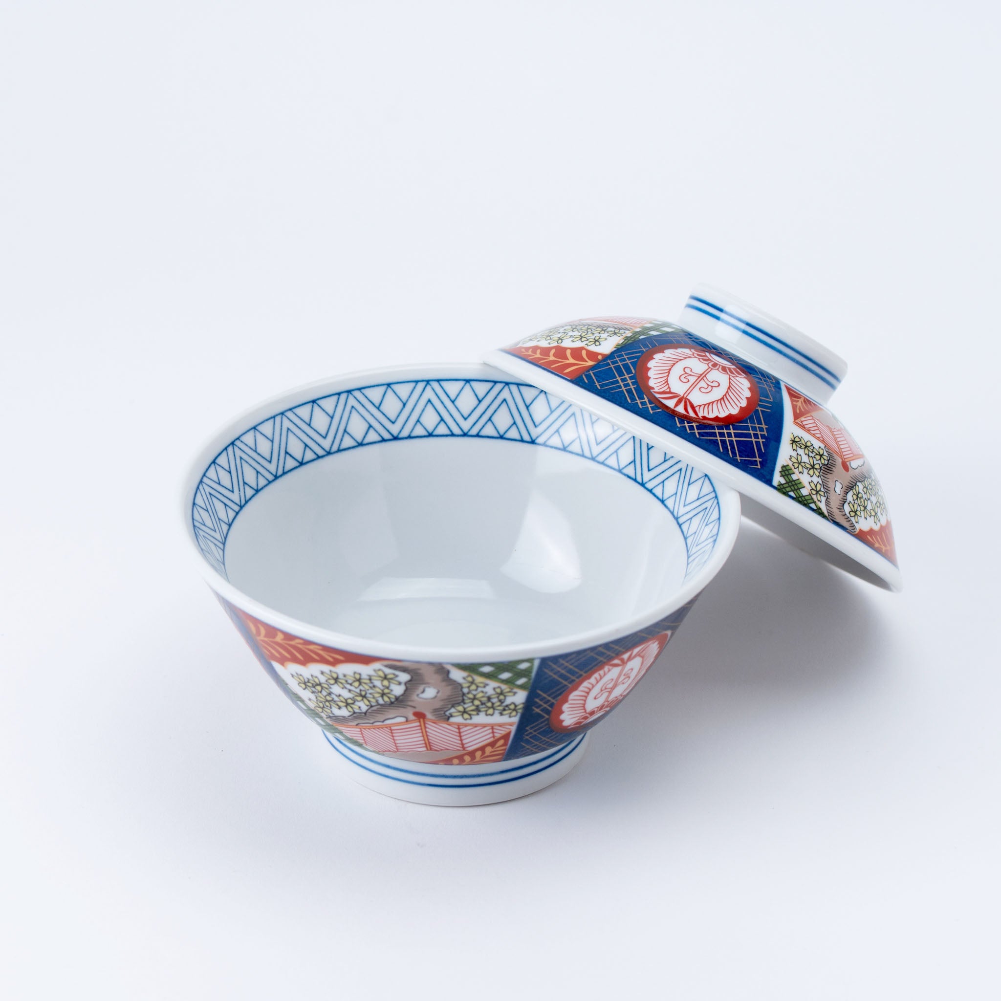 Traditional Red and Blue Motifs Bowl