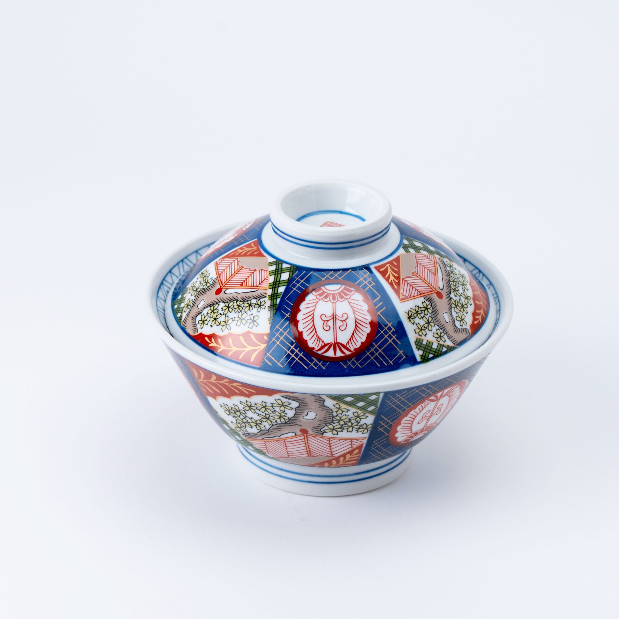 Traditional Red and Blue Motifs Bowl