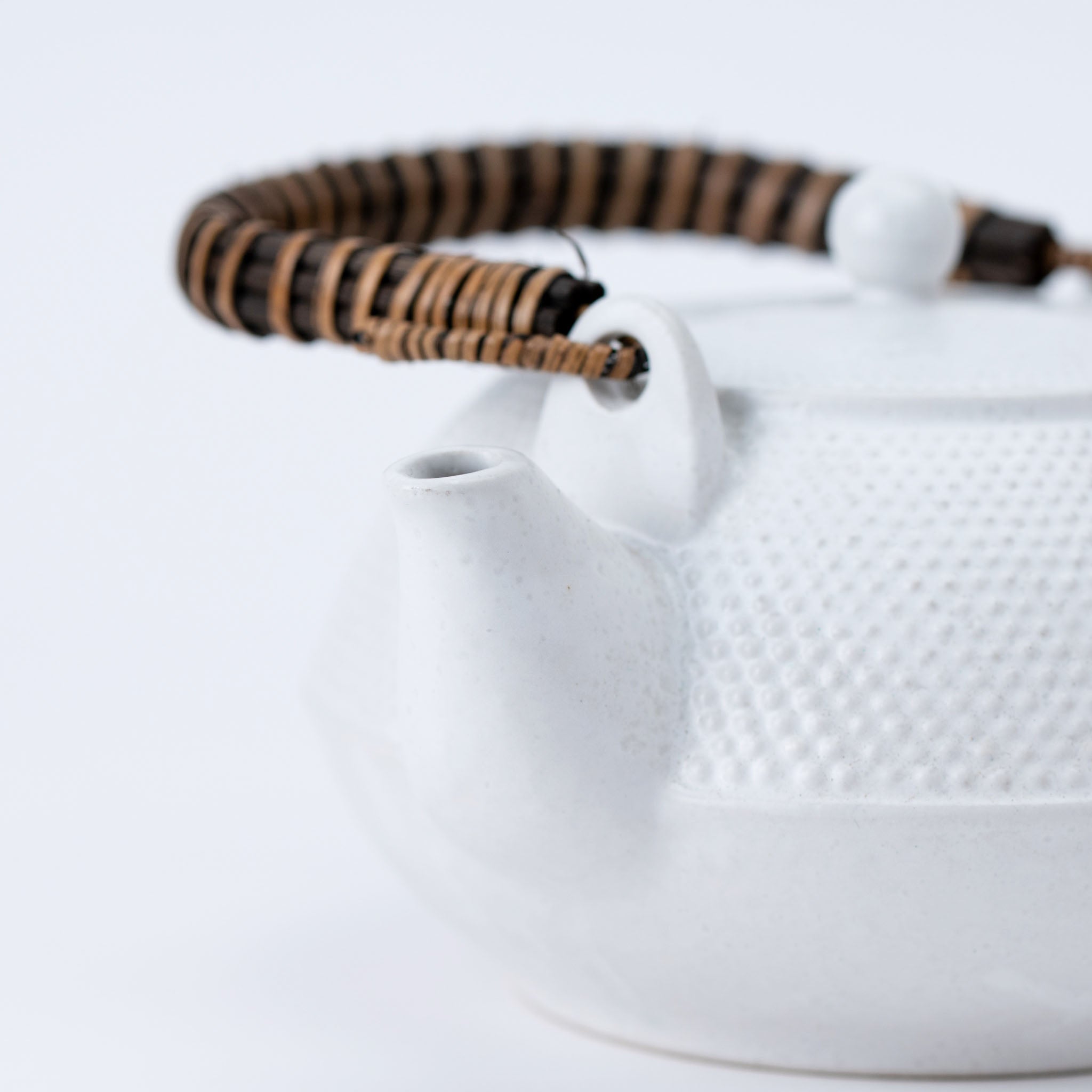 Nambu-style White Teapot (with Tea Strainer)