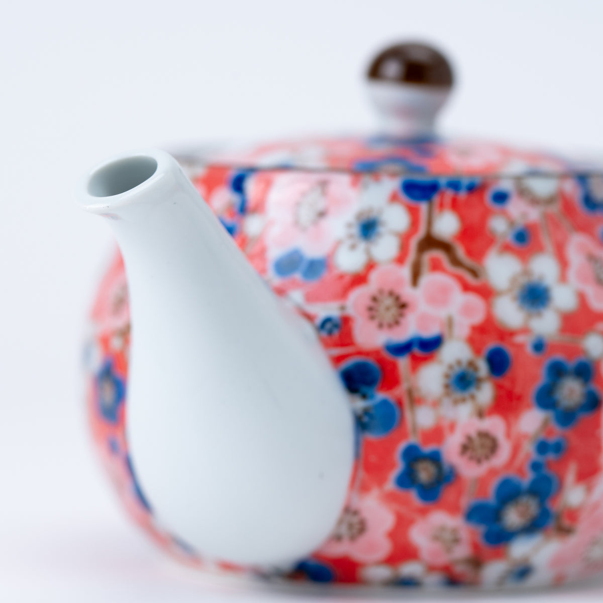 Handcrafted Japanese Ume Plum Blossom Kyusu Teapot & Yunomi Teacup Set