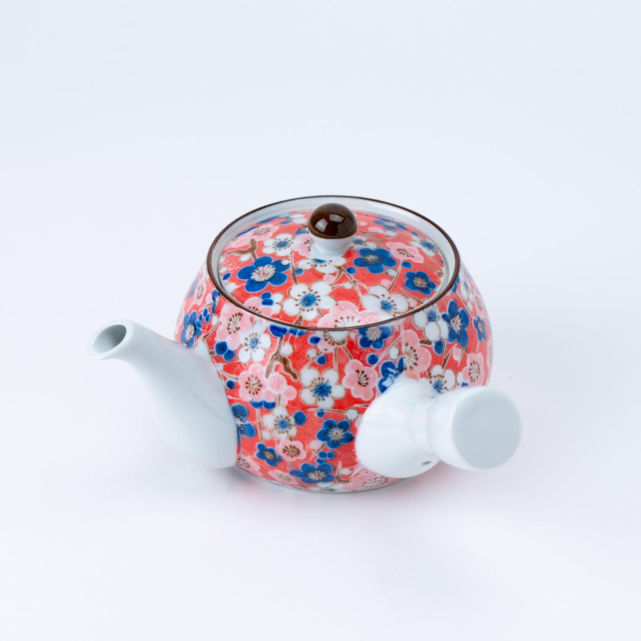 Handcrafted Japanese Ume Plum Blossom Kyusu Teapot & Yunomi Teacup Set
