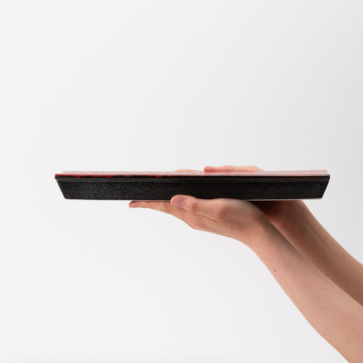 Traditional Japanese Red & Black Sushi Plate
