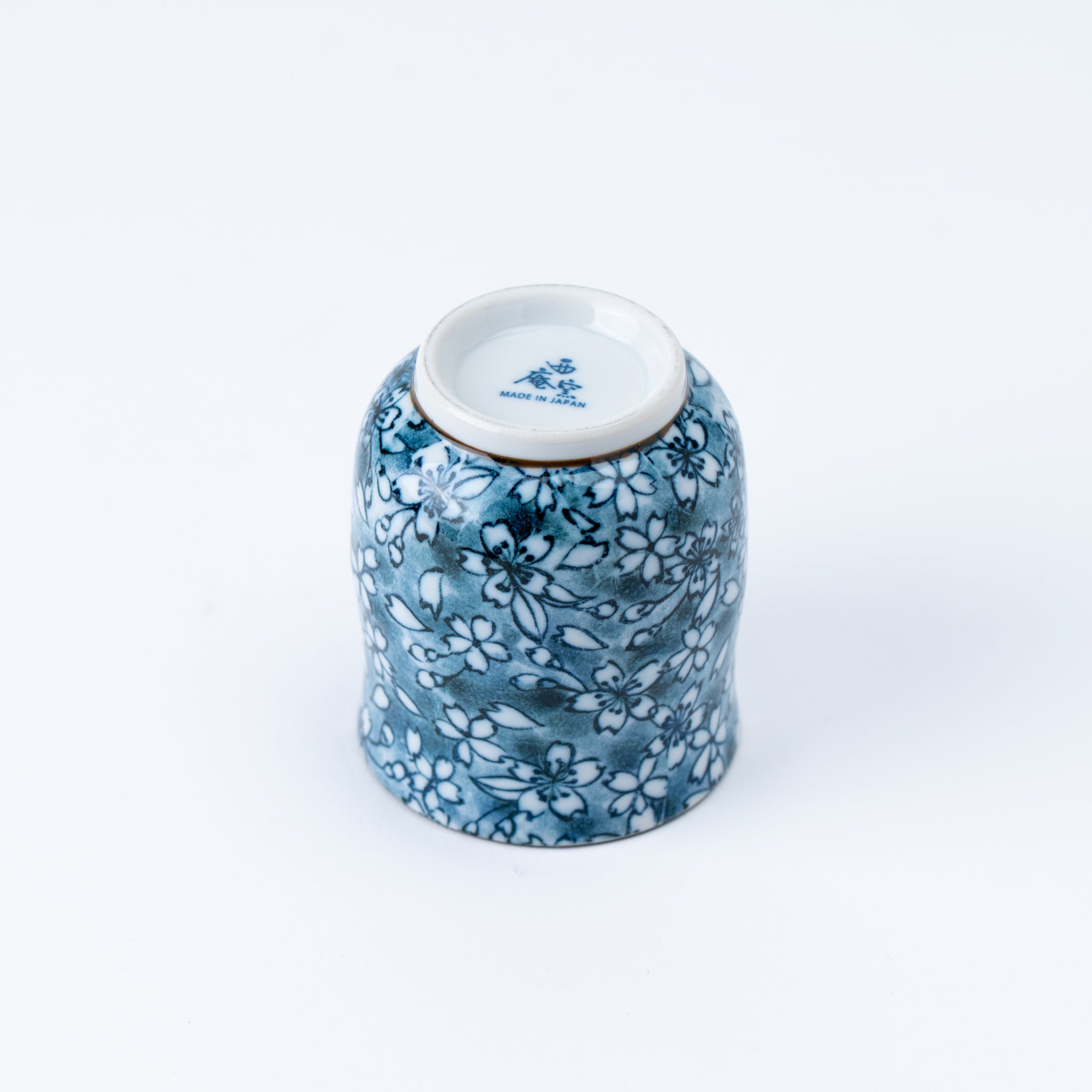 Indigo Sakura Teapot (with Tea Strainer) and Yunomi Teacup Set