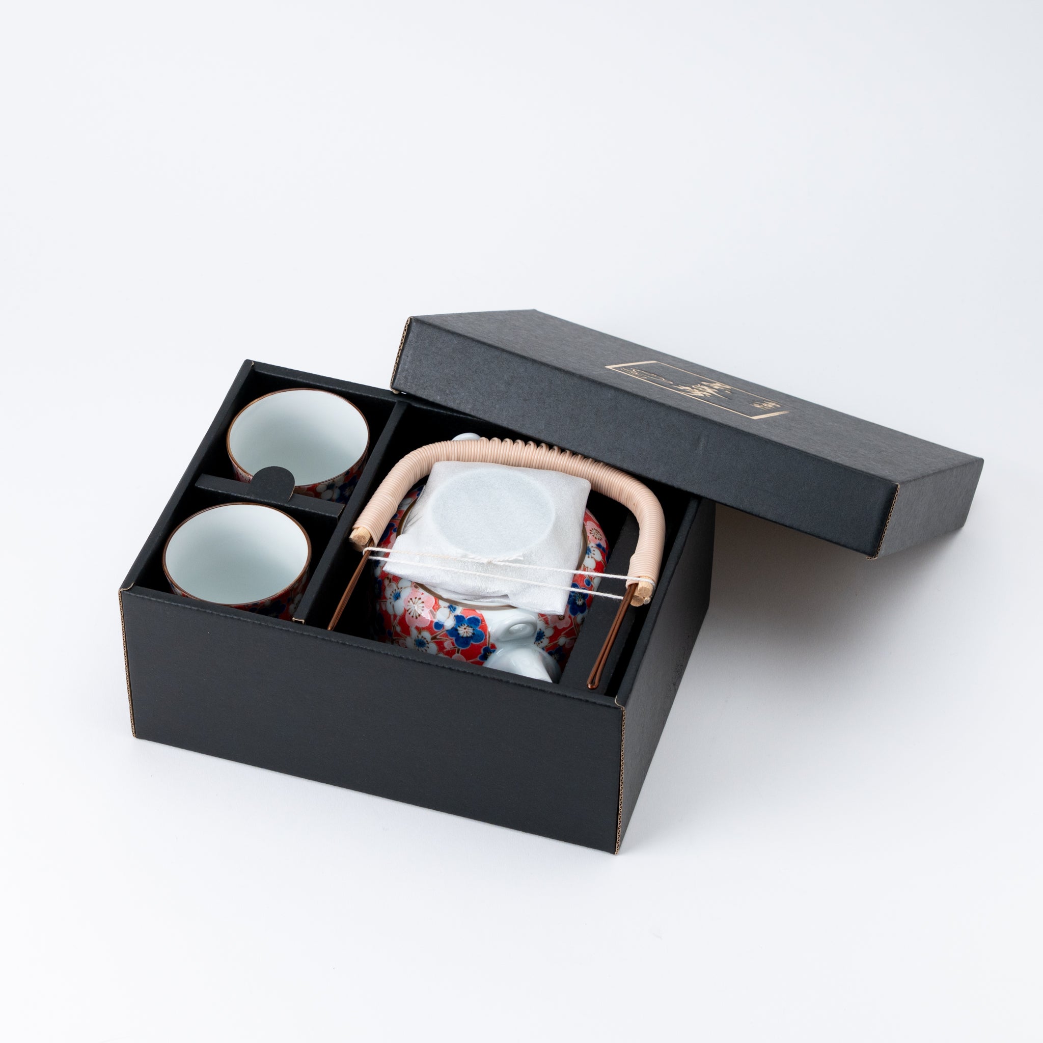 Colorful Blossom Teapot (with Tea Strainer) & Yunomi Teacup Set