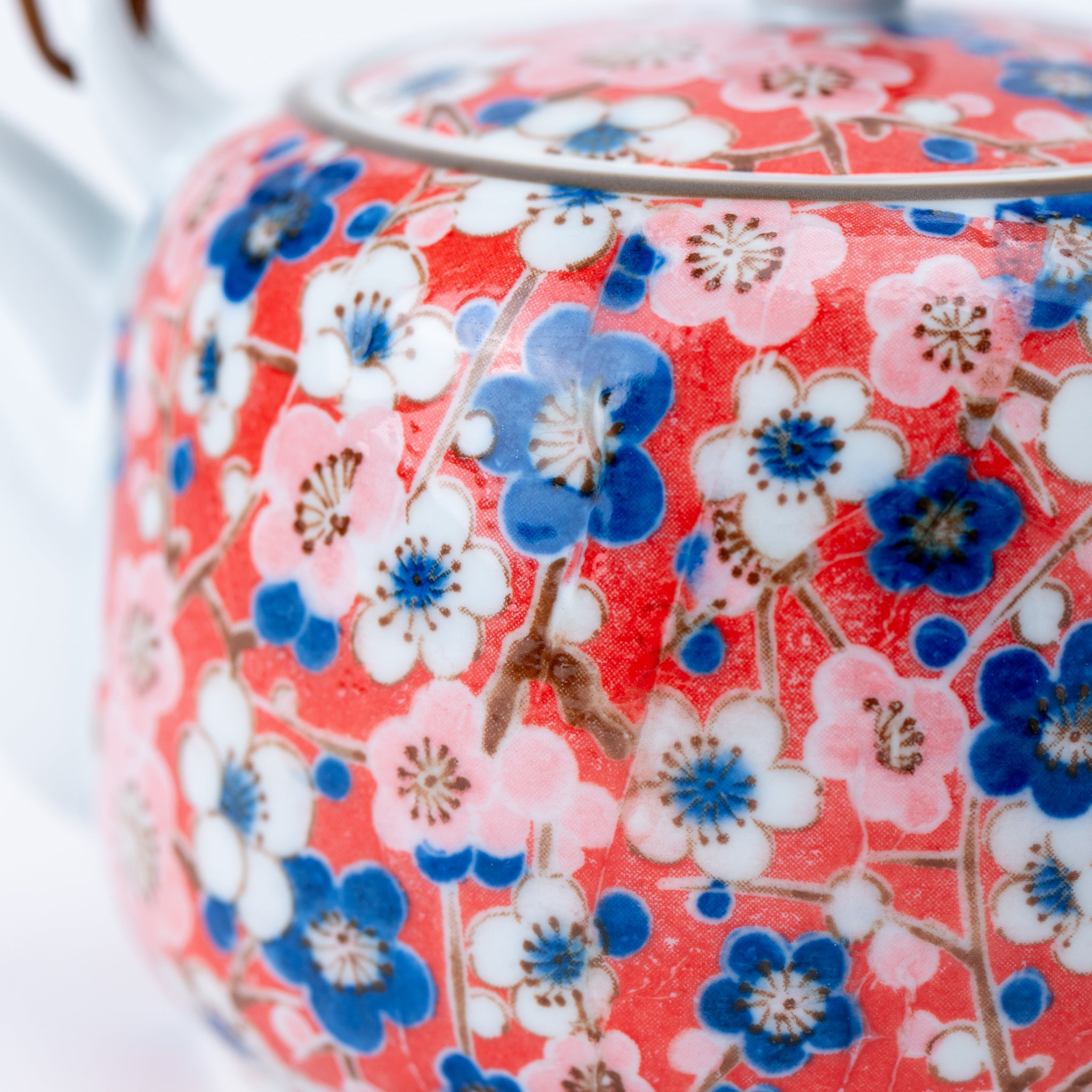 Colorful Blossom Teapot (with Tea Strainer) & Yunomi Teacup Set