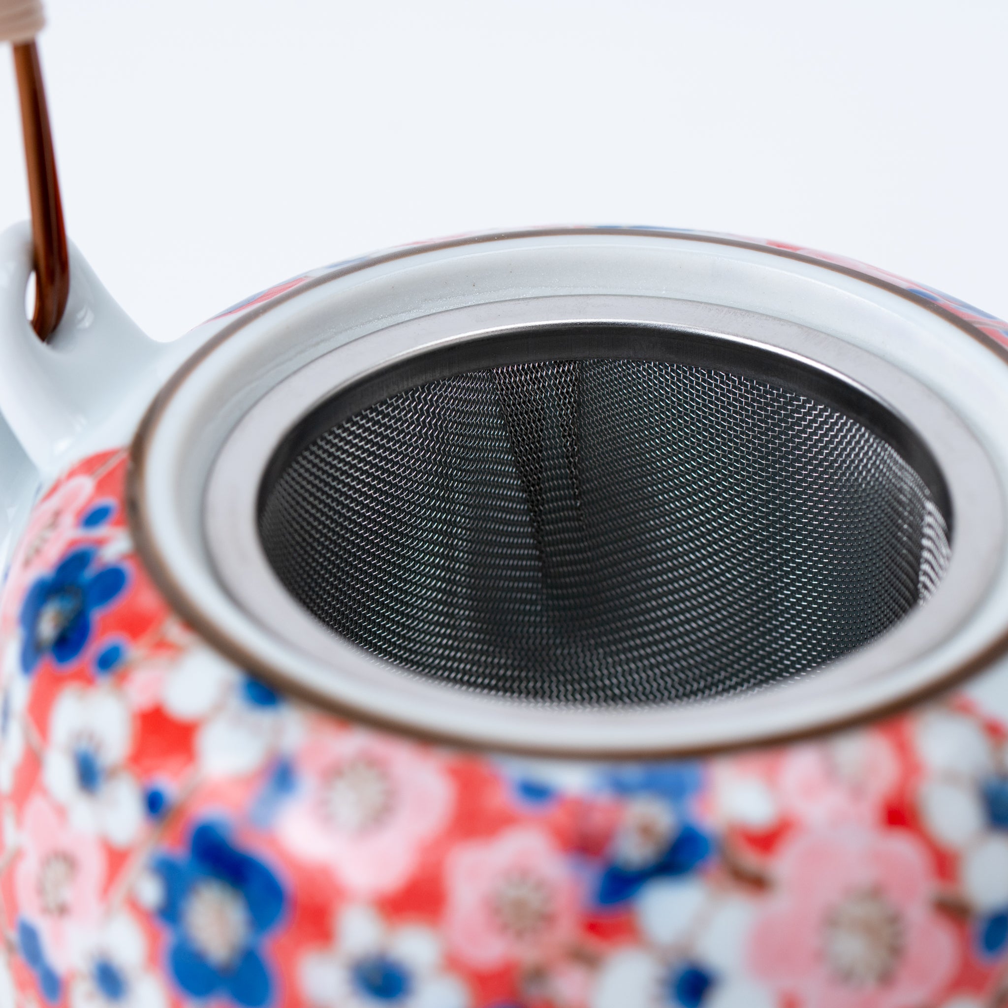 Colorful Blossom Teapot (with Tea Strainer) & Yunomi Teacup Set