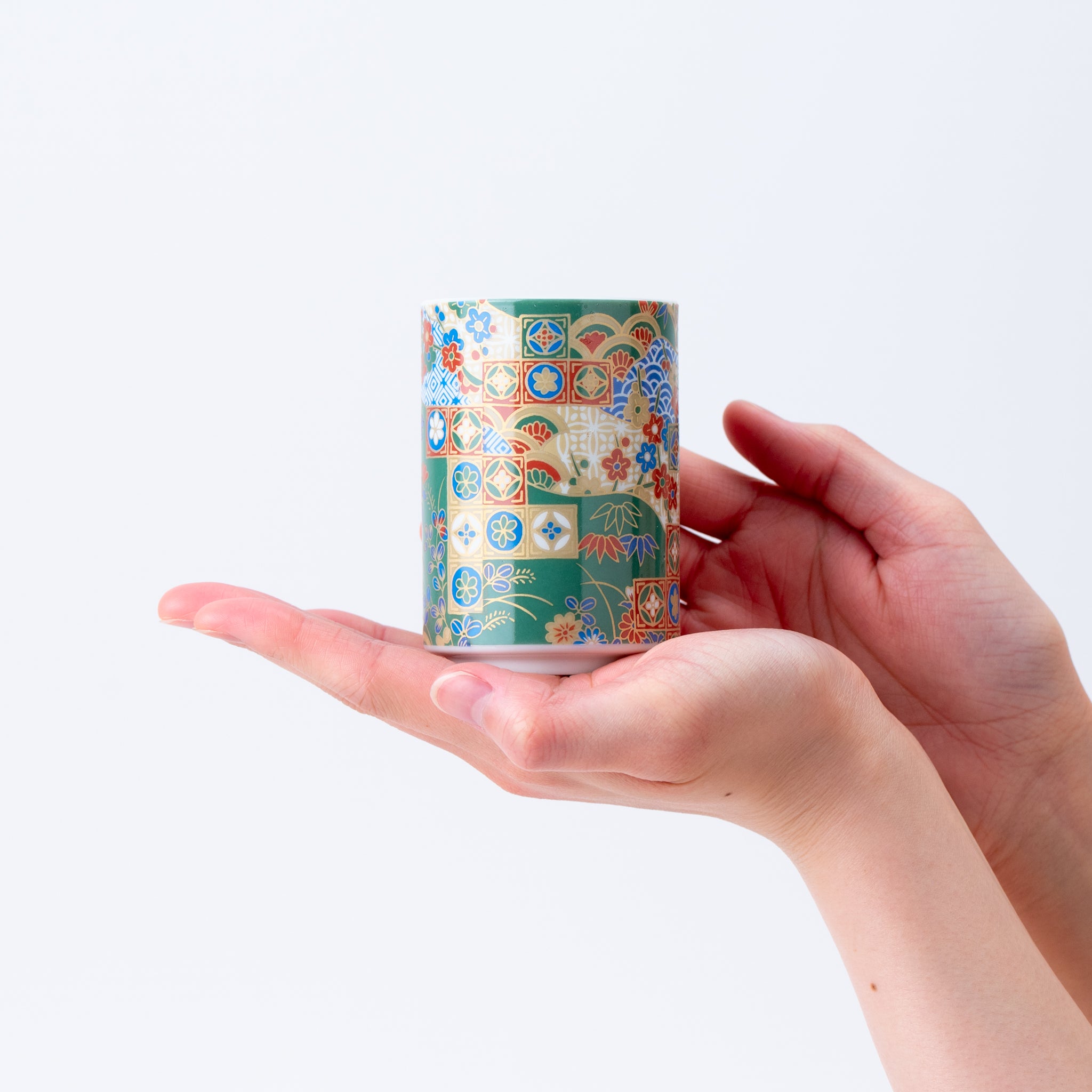 Vibrant Flowers Yunomi Teacup Set of 5