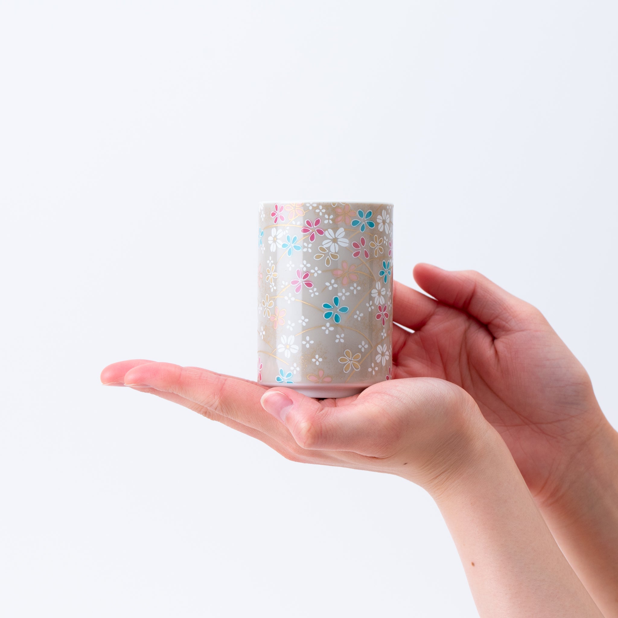 Vibrant Flowers Yunomi Teacup Set of 5