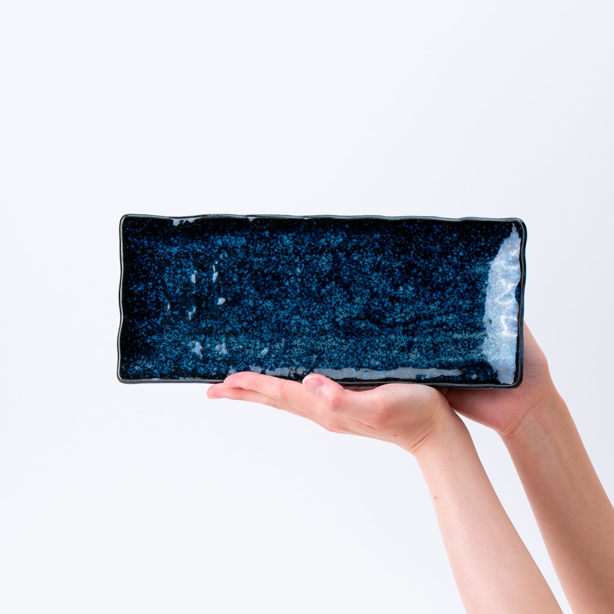 Rectangular Plate – Deep Indigo Crystals