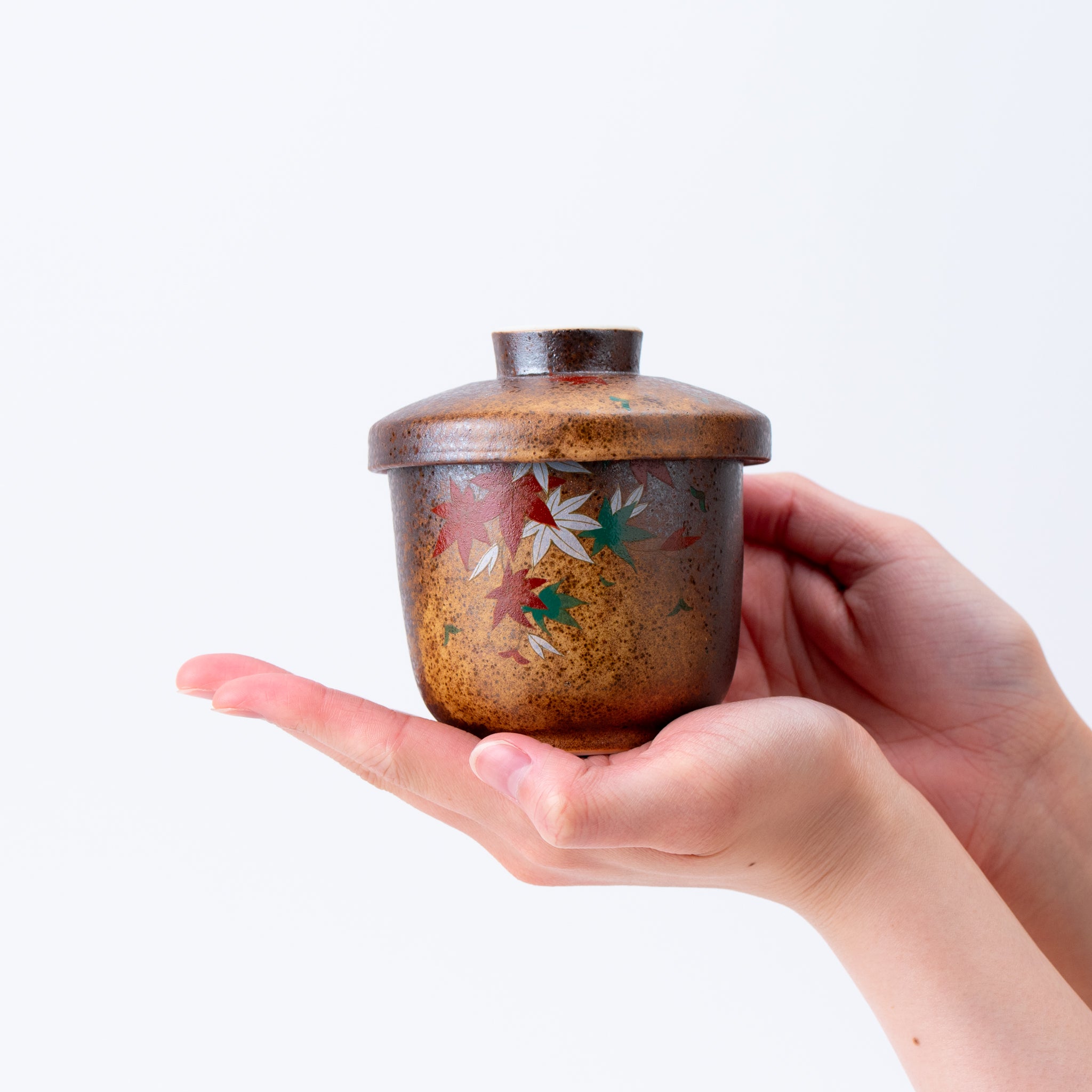 Autumn Maple Motif Chawanmushi Lidded Bowl