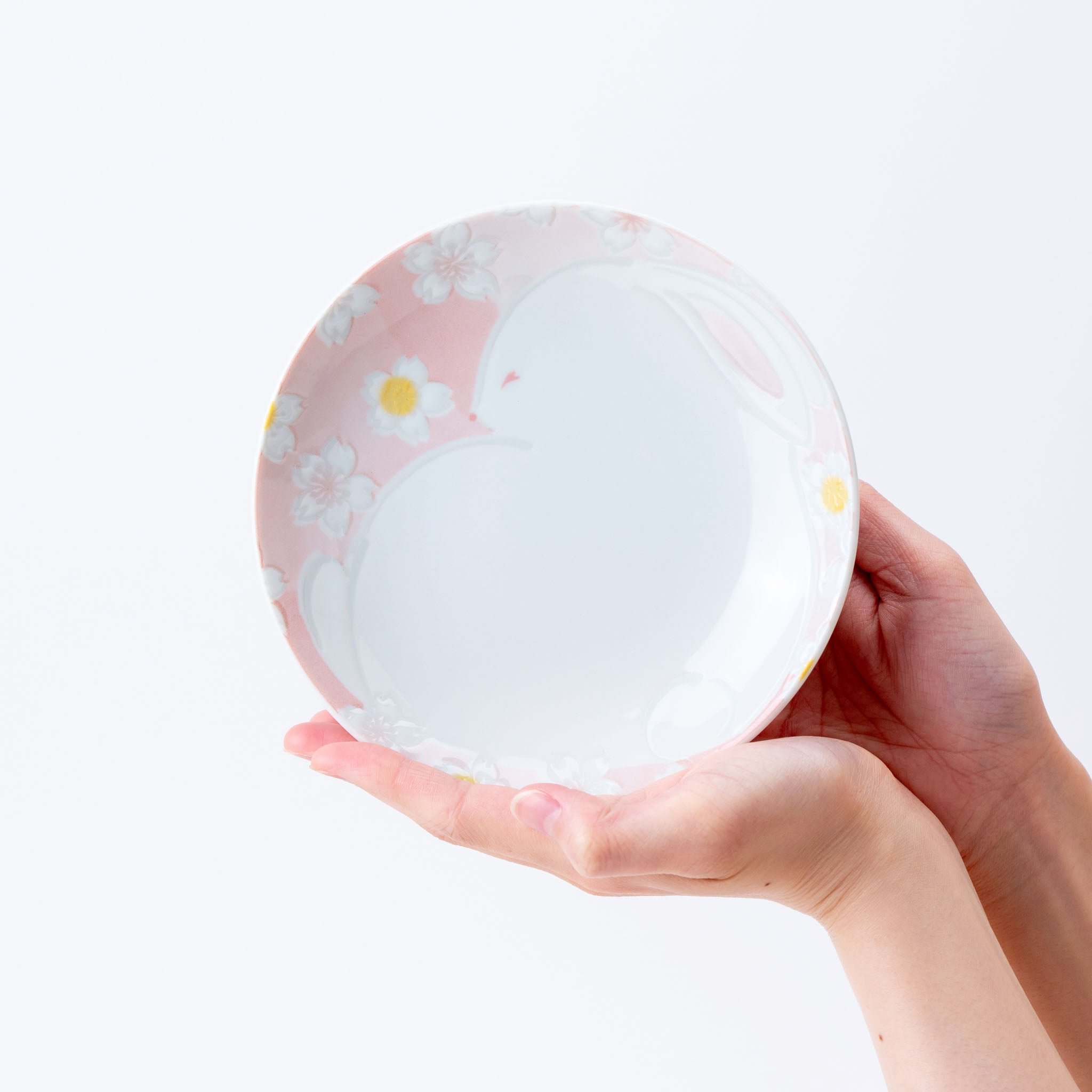 Small Plate – Sakura and Rabbit Soft Pink