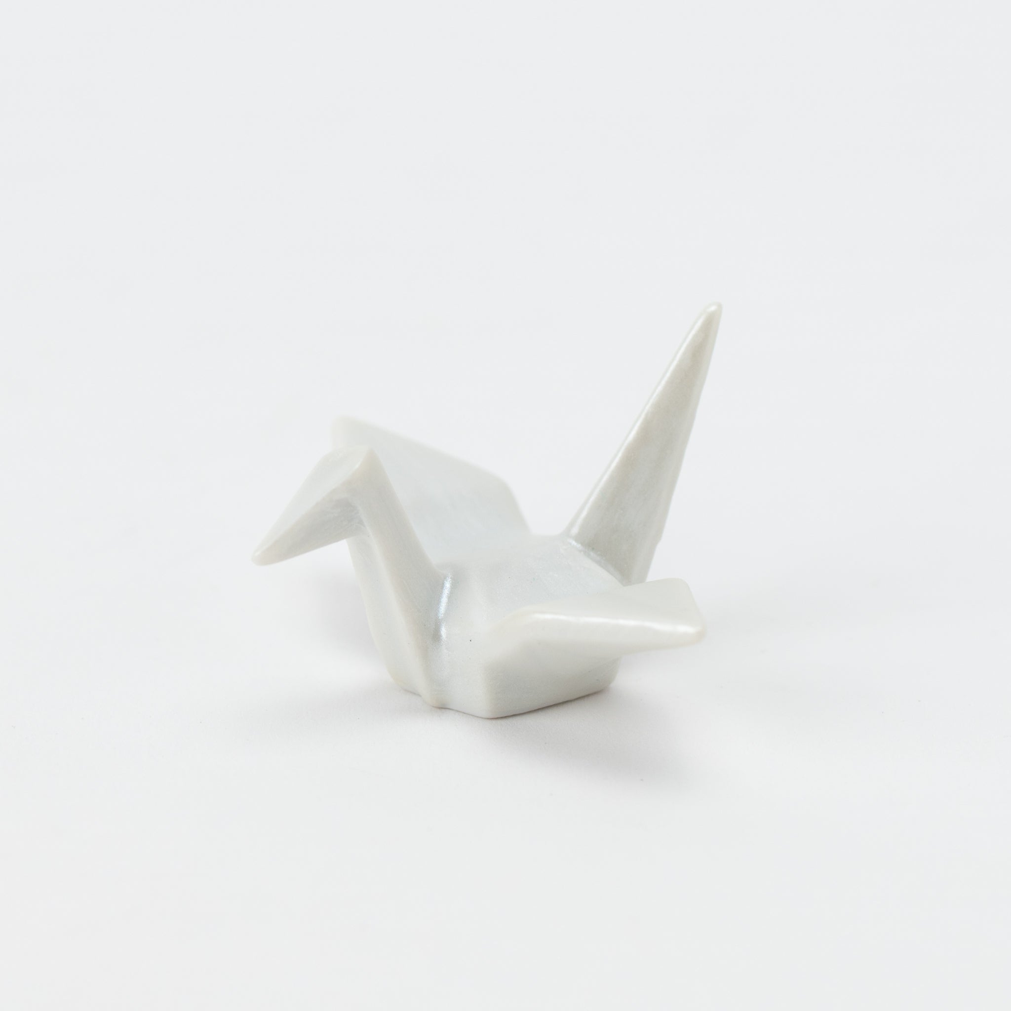 Origami Crane Silver White Chopstick Rest