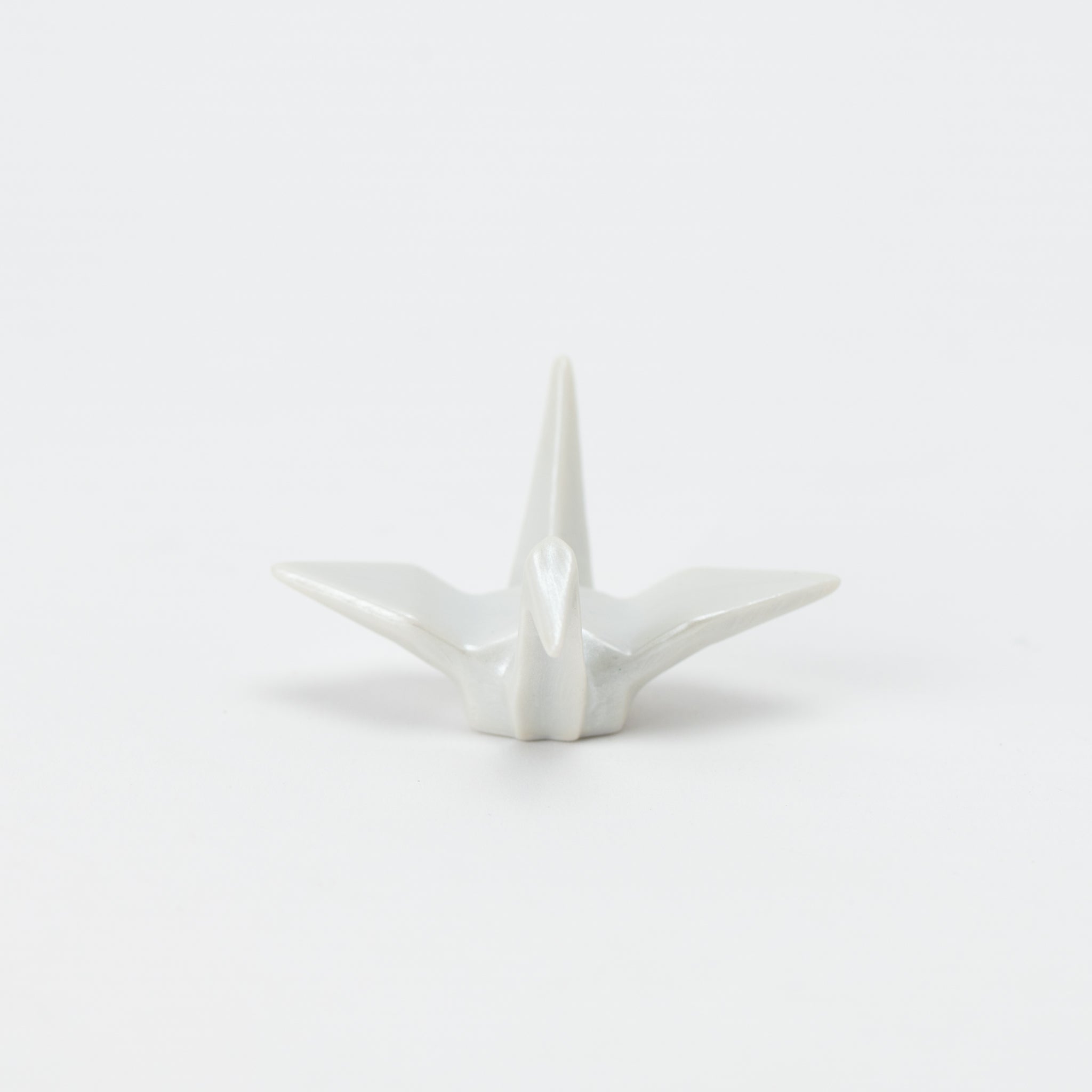 Origami Crane Silver White Chopstick Rest