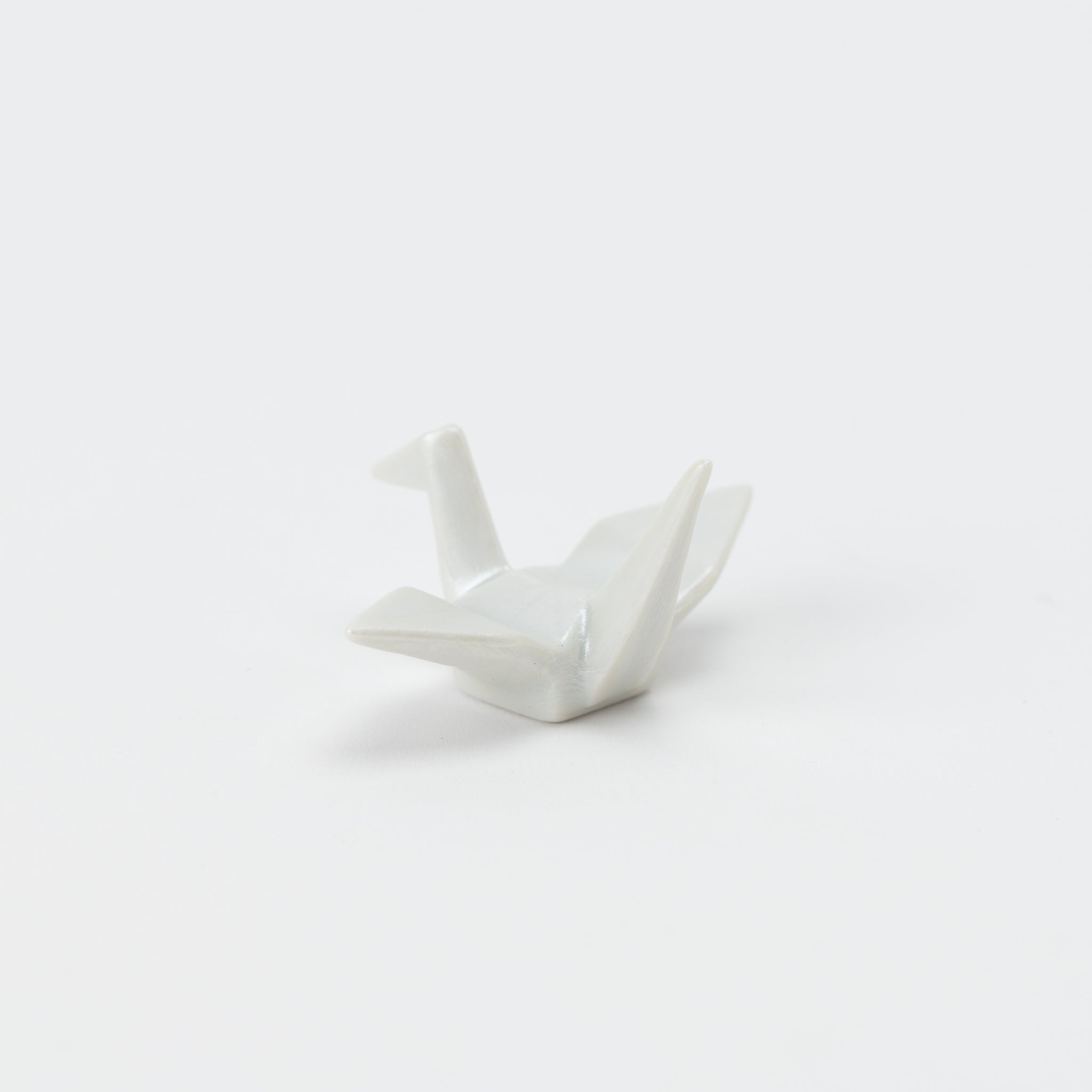 Origami Crane Silver White Chopstick Rest