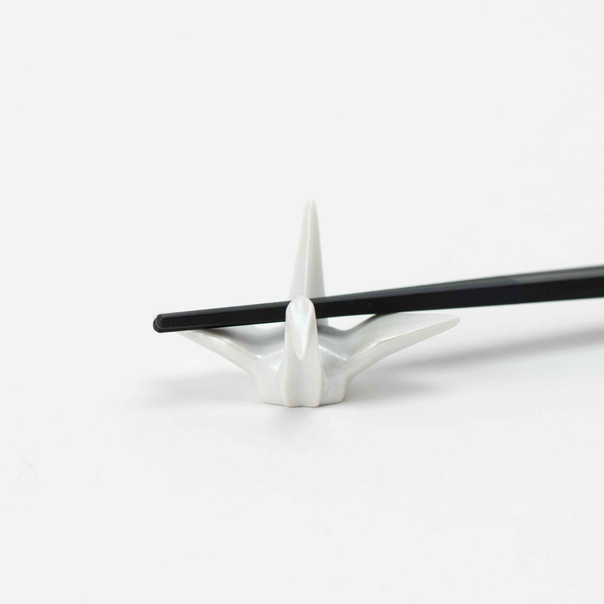 Origami Crane Silver White Chopstick Rest