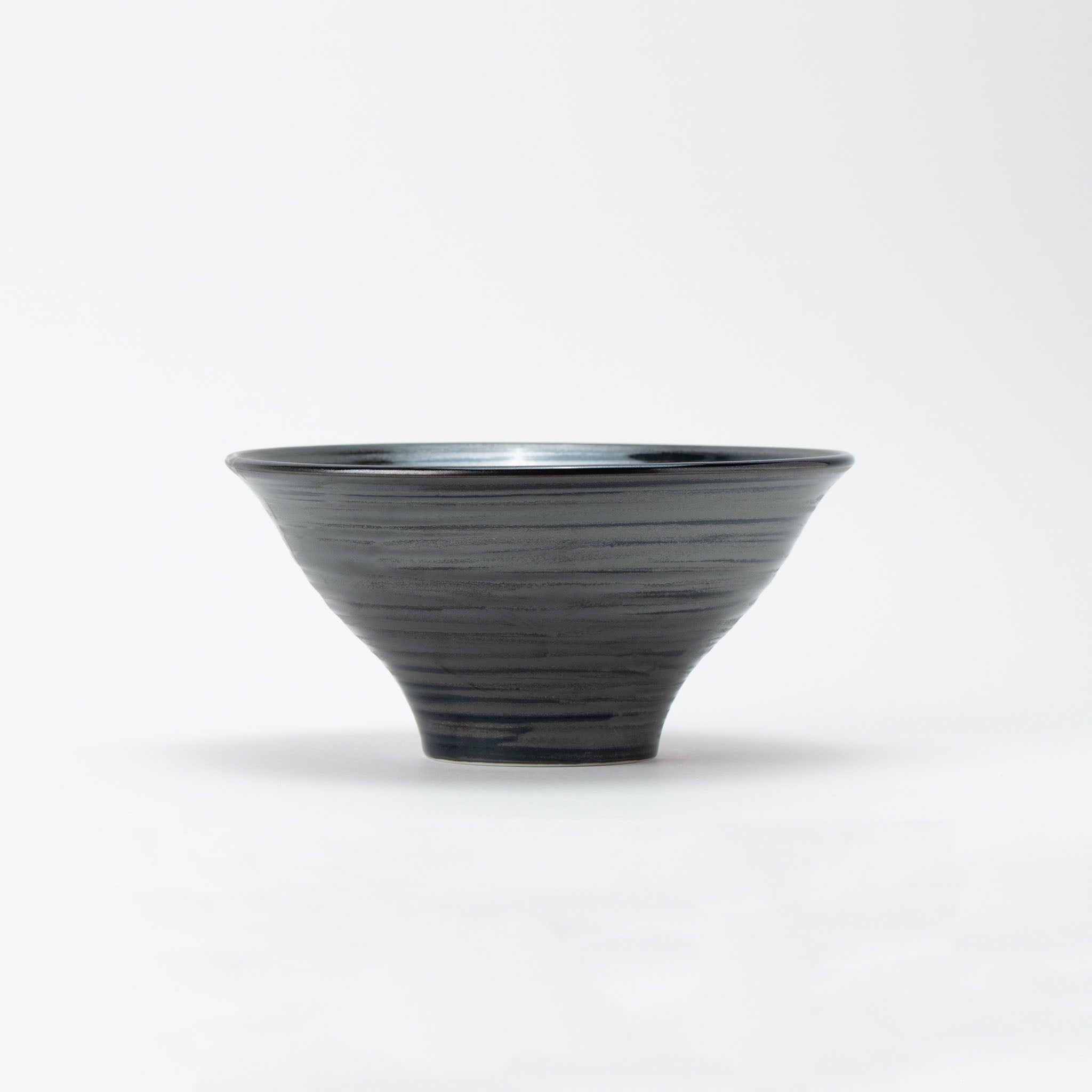 Brush-Stroke Silver Flared Donburi Bowl