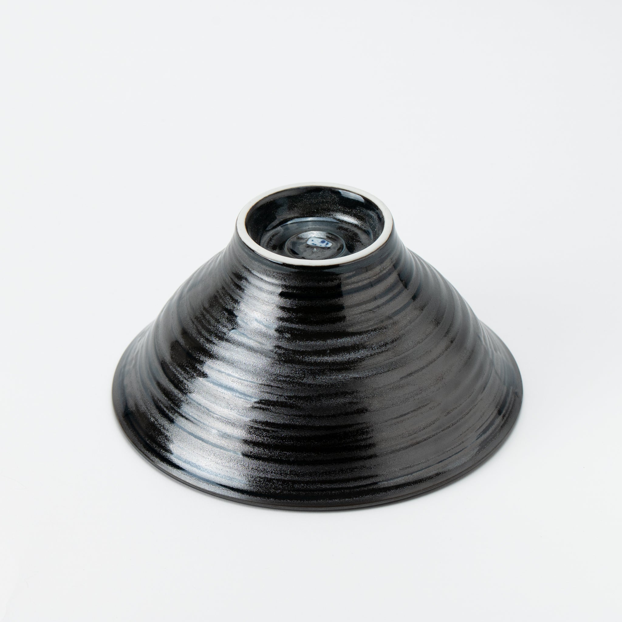 Brush-Stroke Silver Flared Donburi Bowl