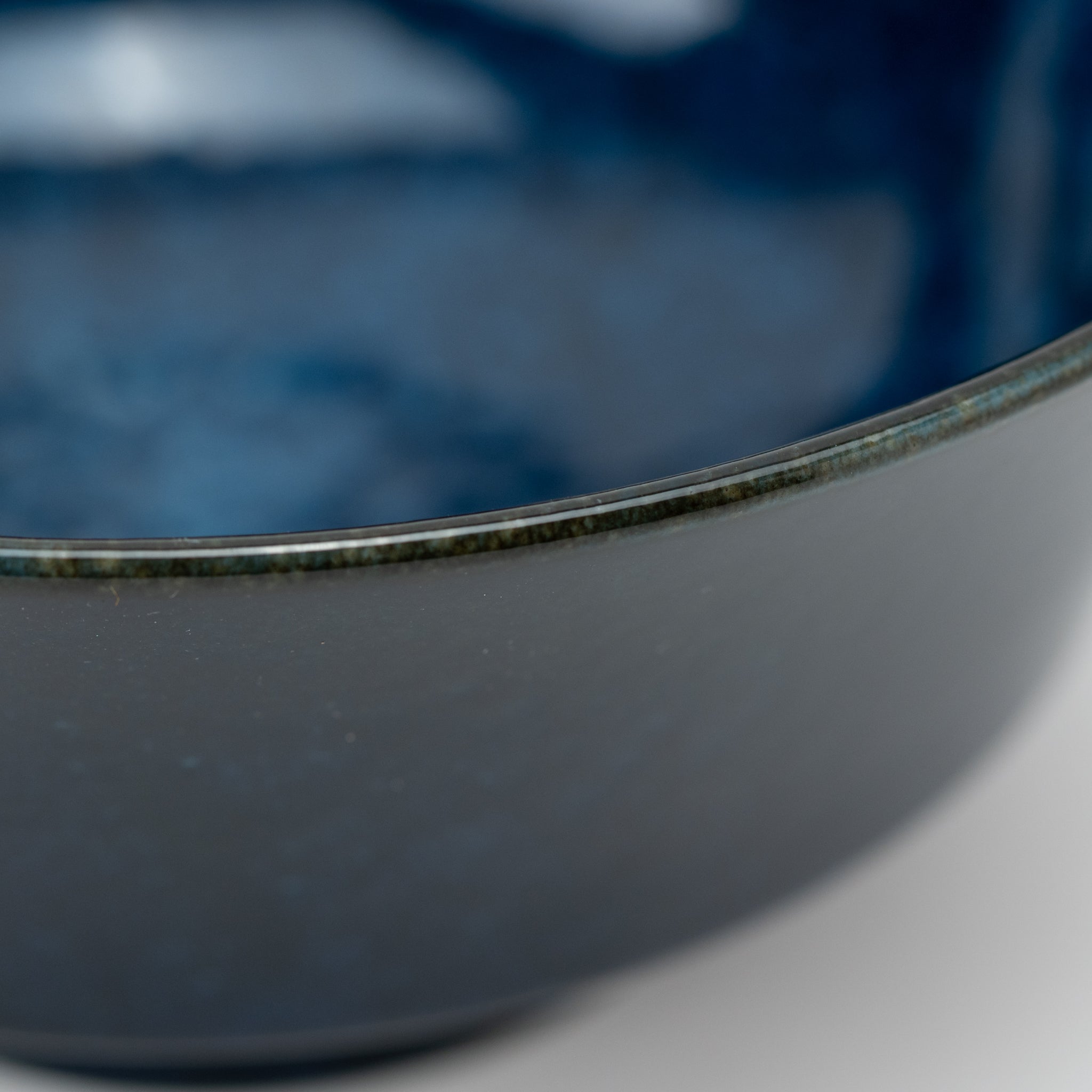 Kiln-Varied Navy Flared Donburi Bowl