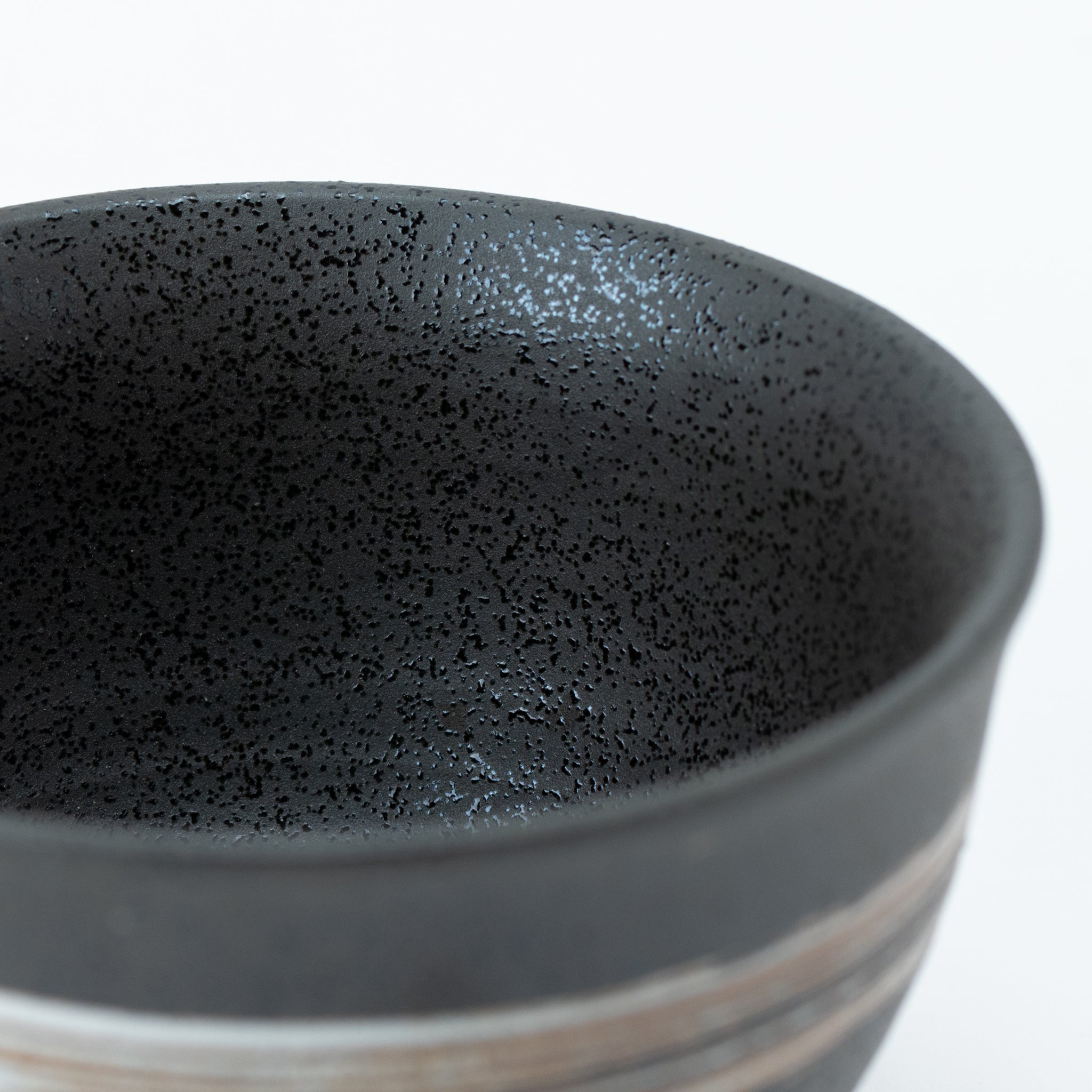 White Brush Tenmoku Flared Tamori Bowl