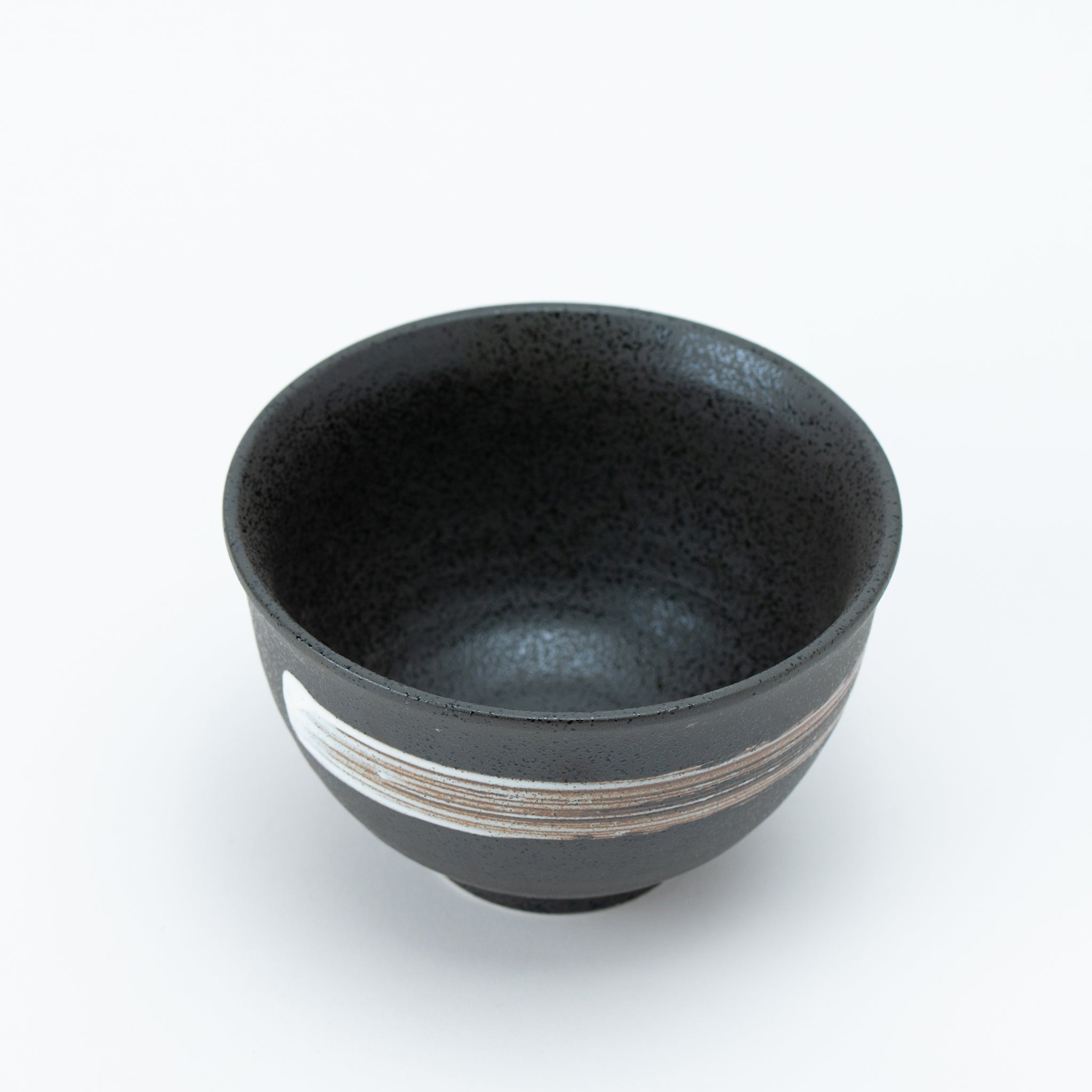 White Brush Tenmoku Flared Tamori Bowl