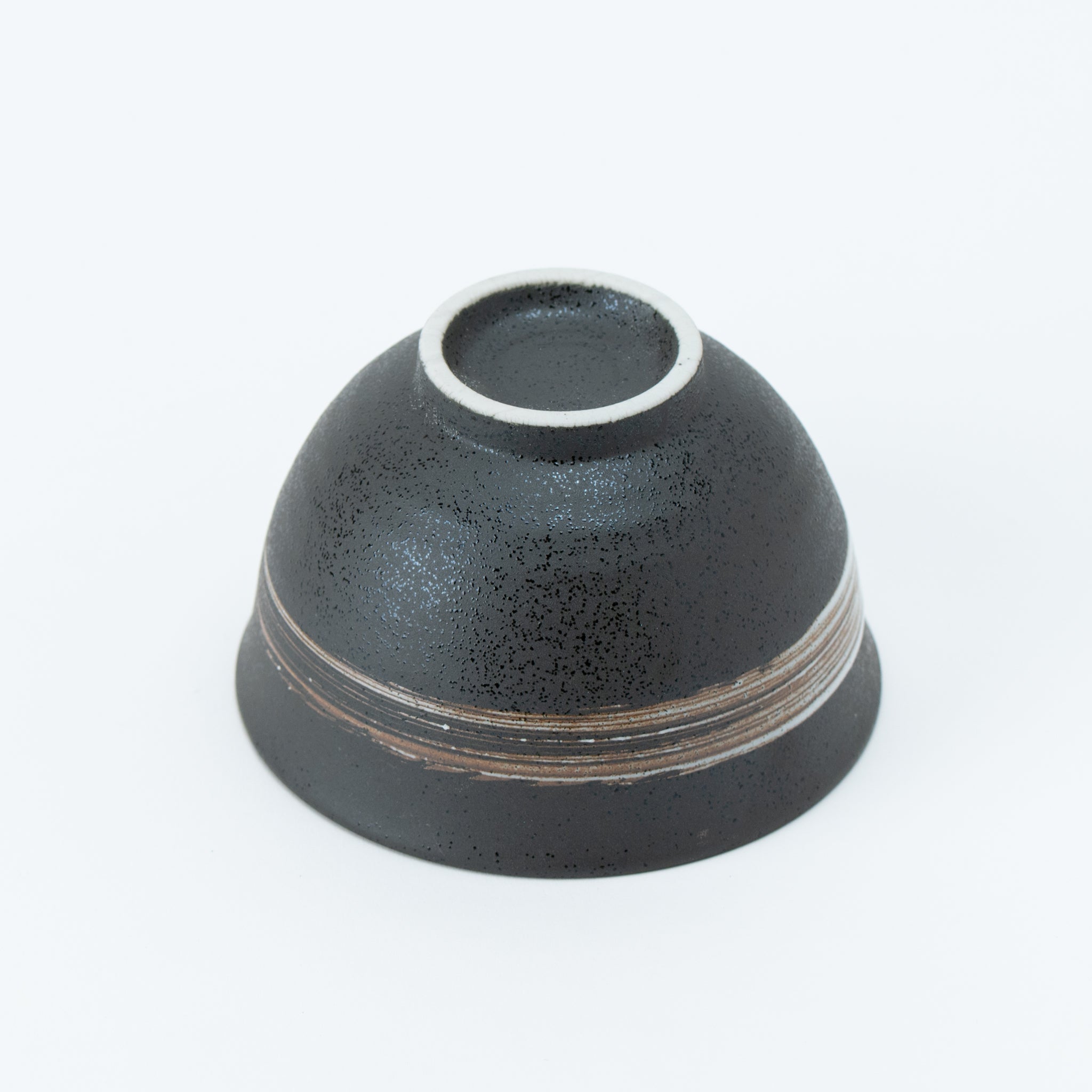 White Brush Tenmoku Flared Tamori Bowl